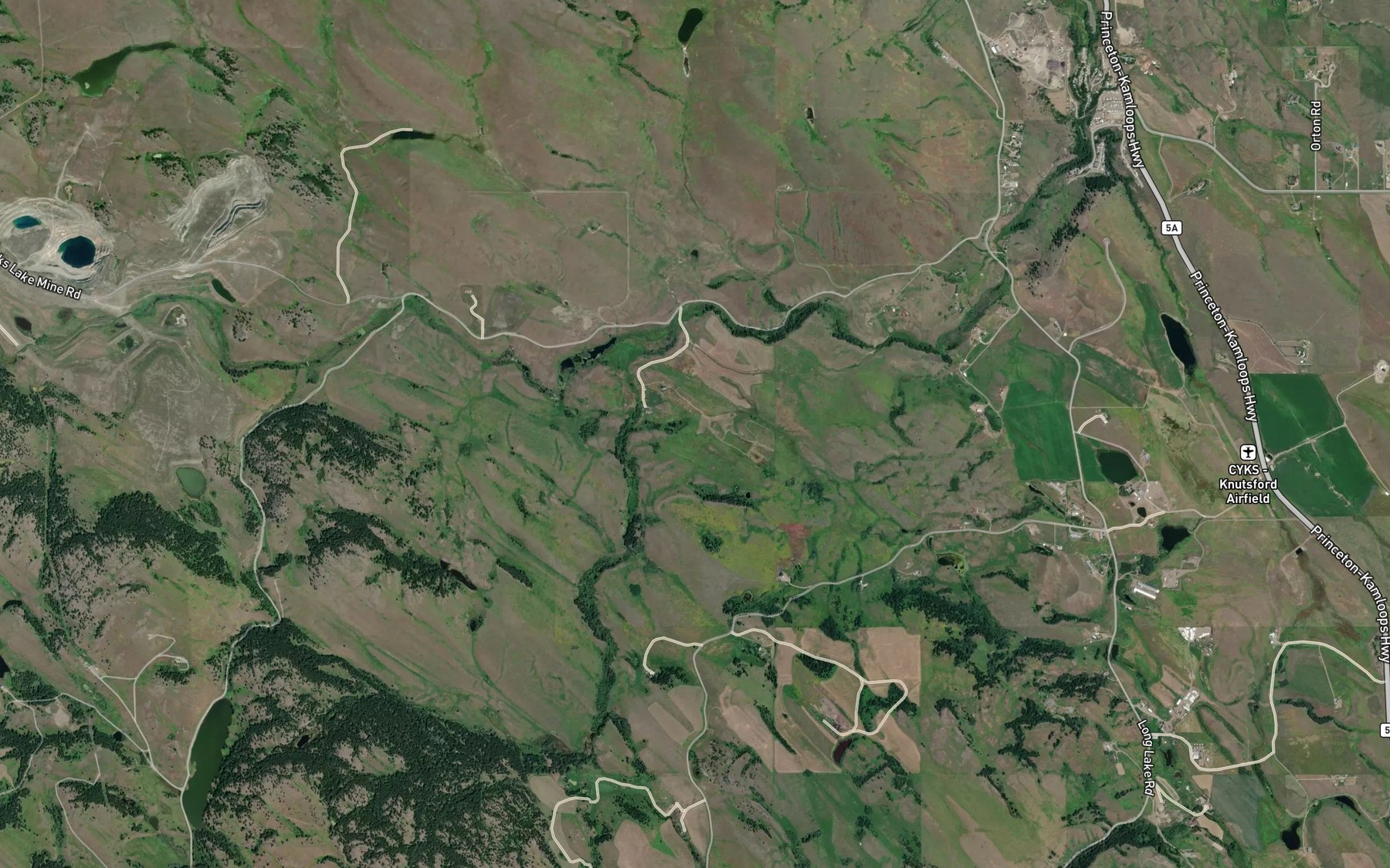 Satellite map of the Humphrey Creek