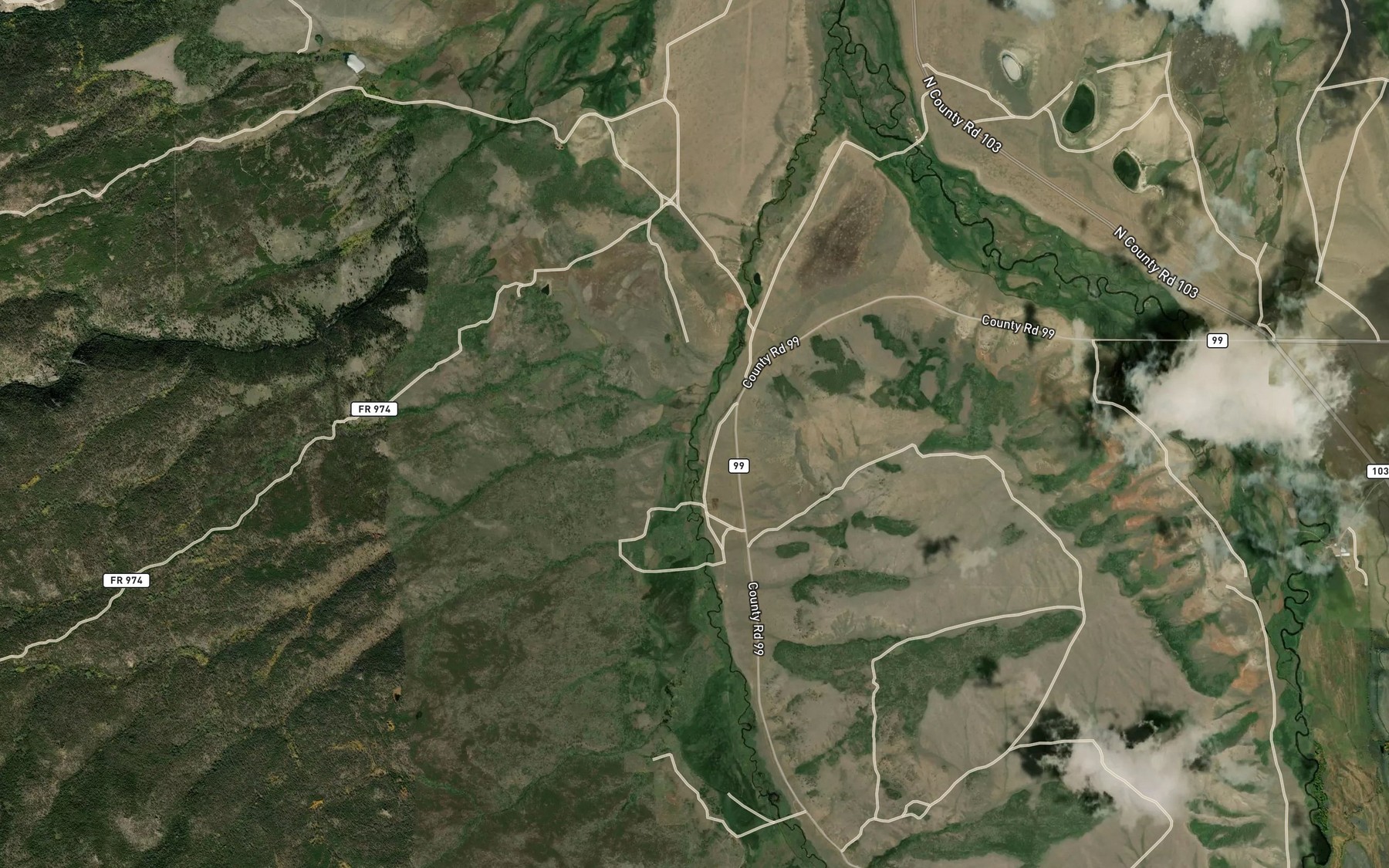 Satellite map of the British Creek