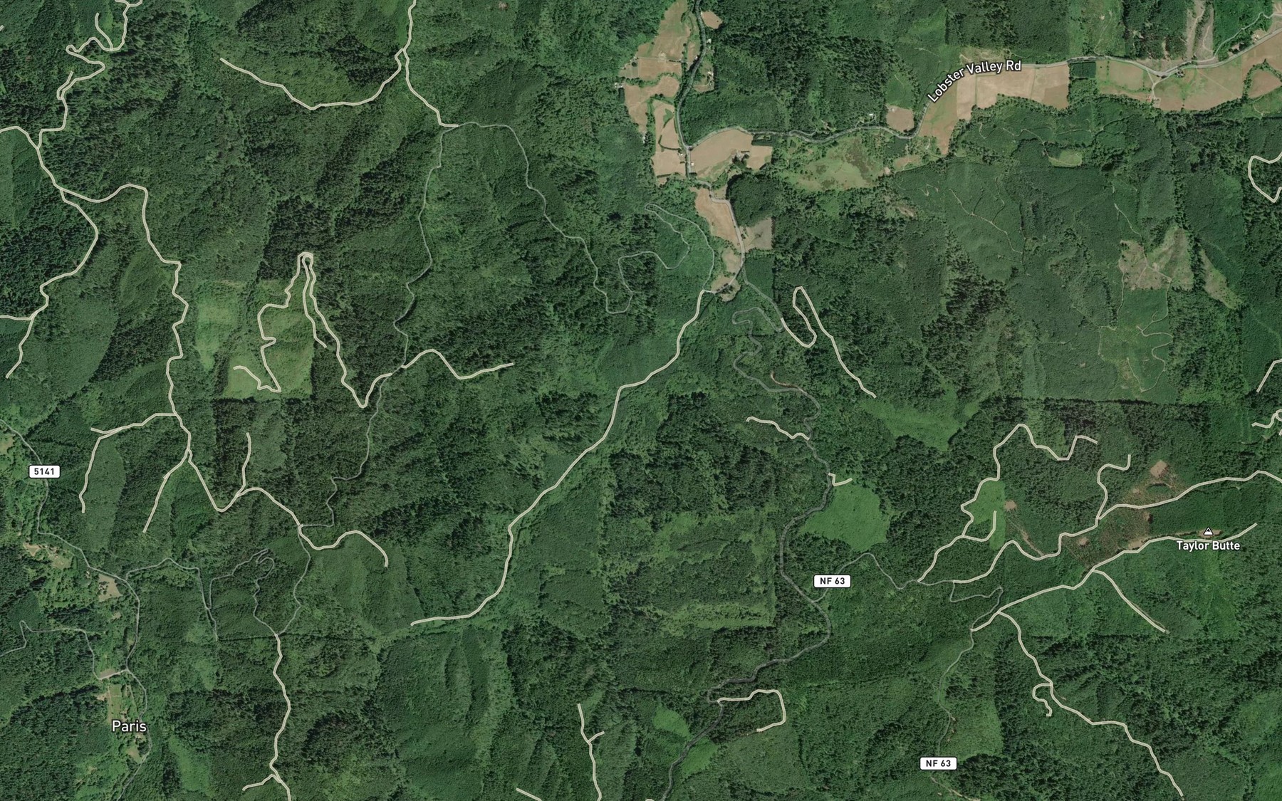 Satellite map of the Jasper Creek