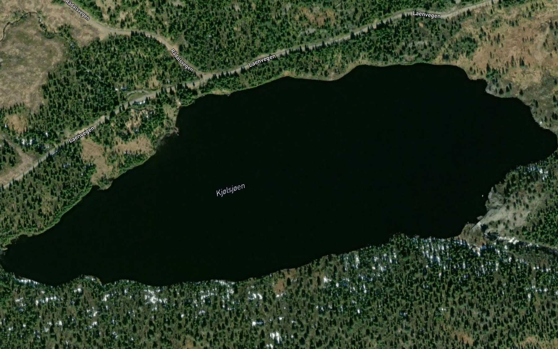 Satellite map of the Kjolsjoen