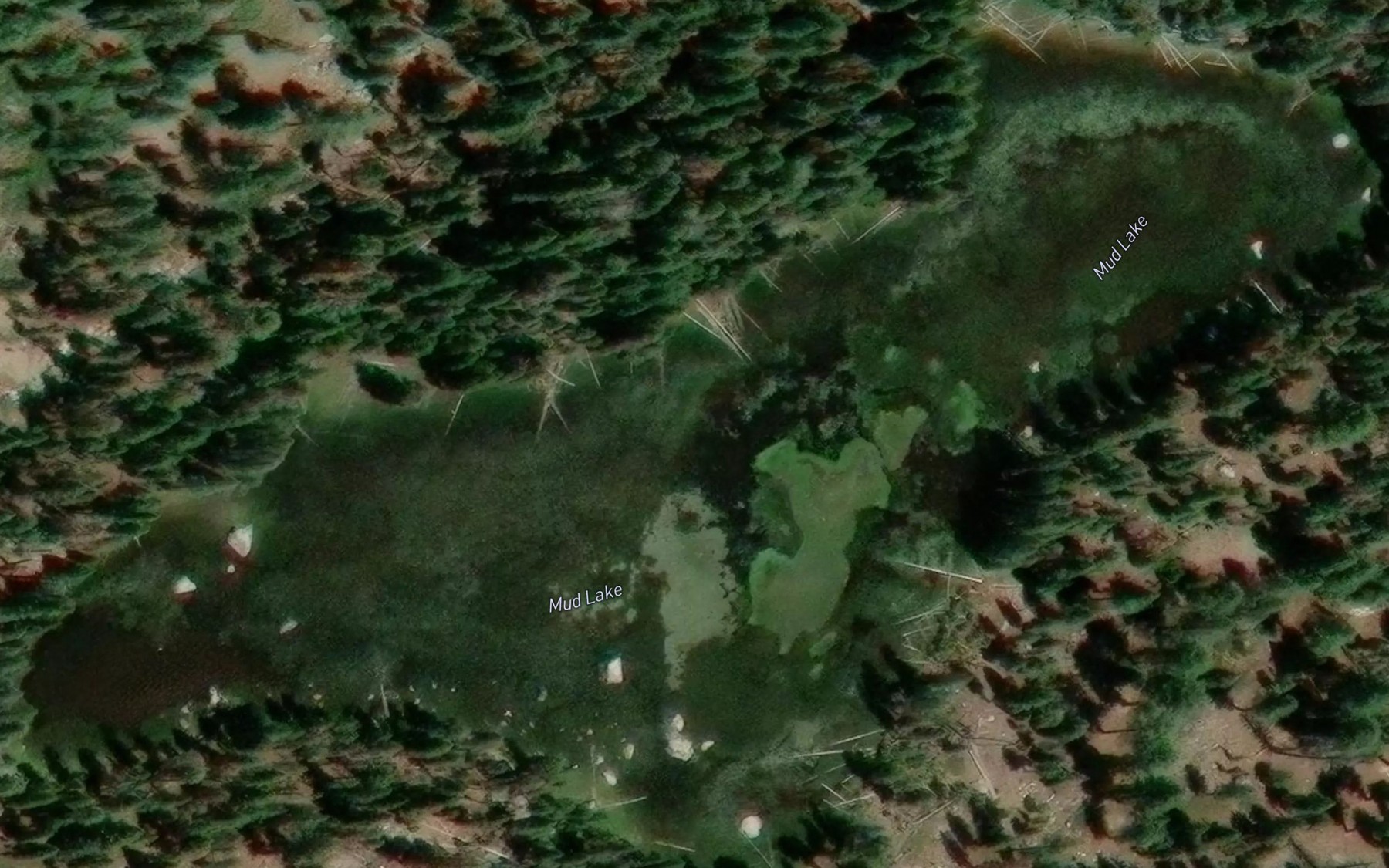 Satellite map of the Mud Lake