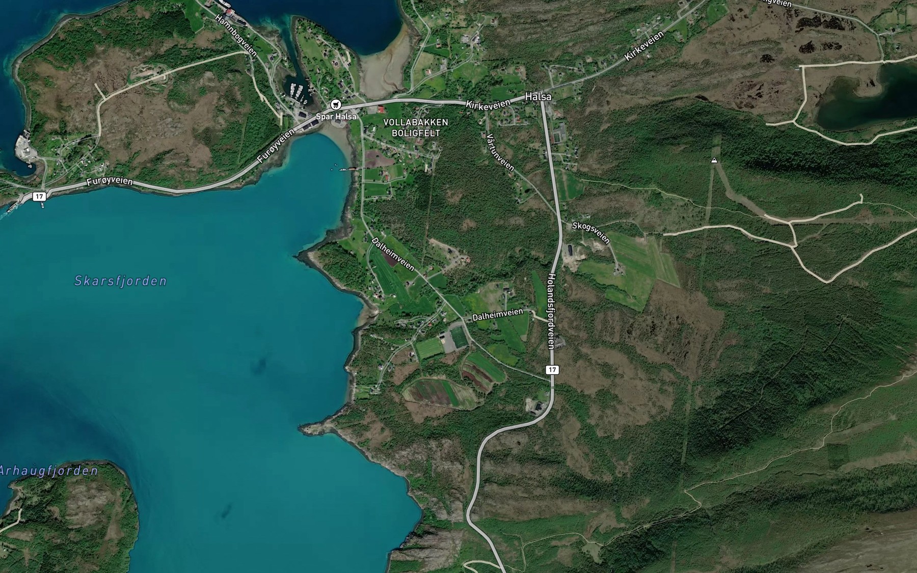 Satellite map of the Olsaga