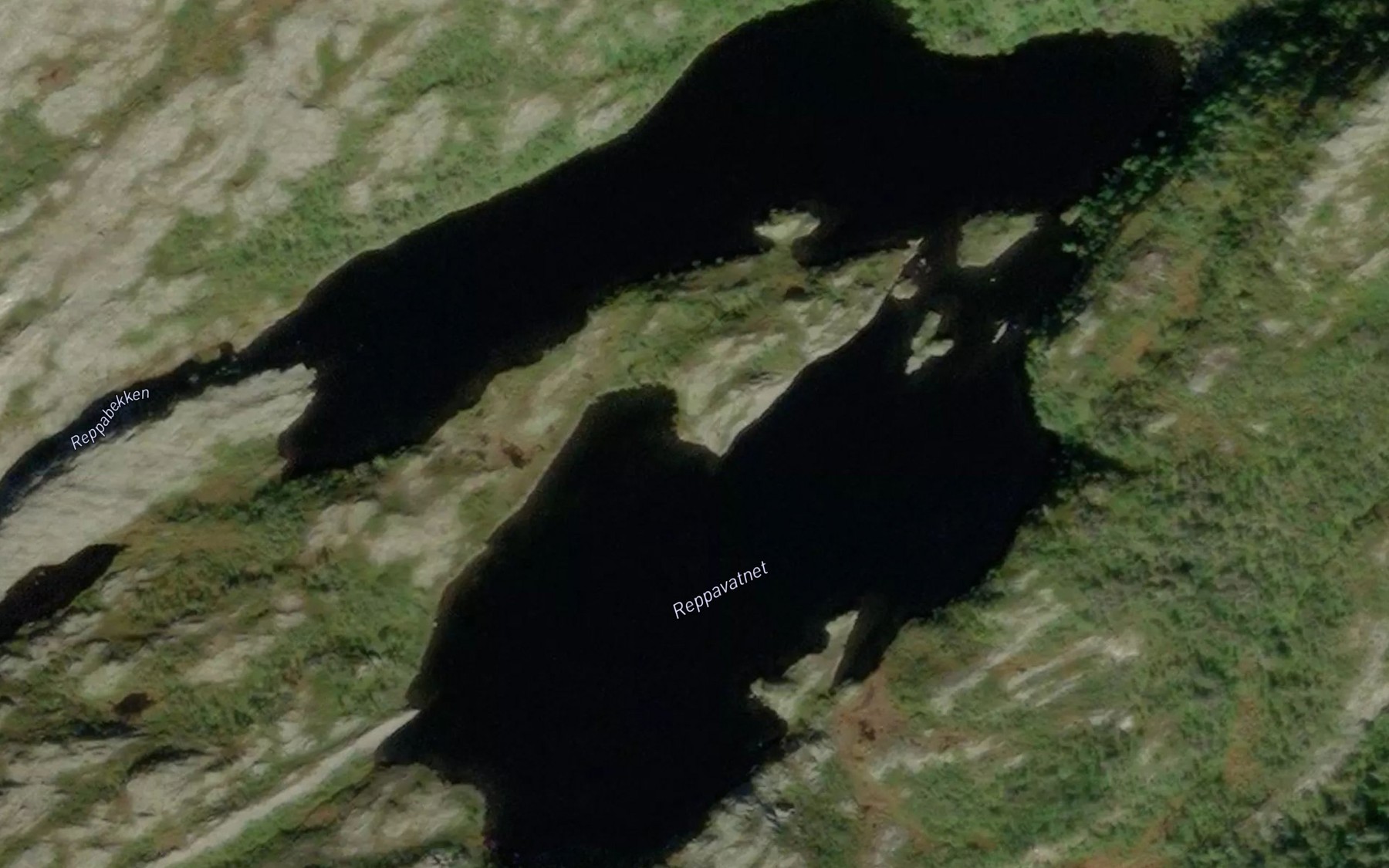 Satellite map of the Reppavatnet