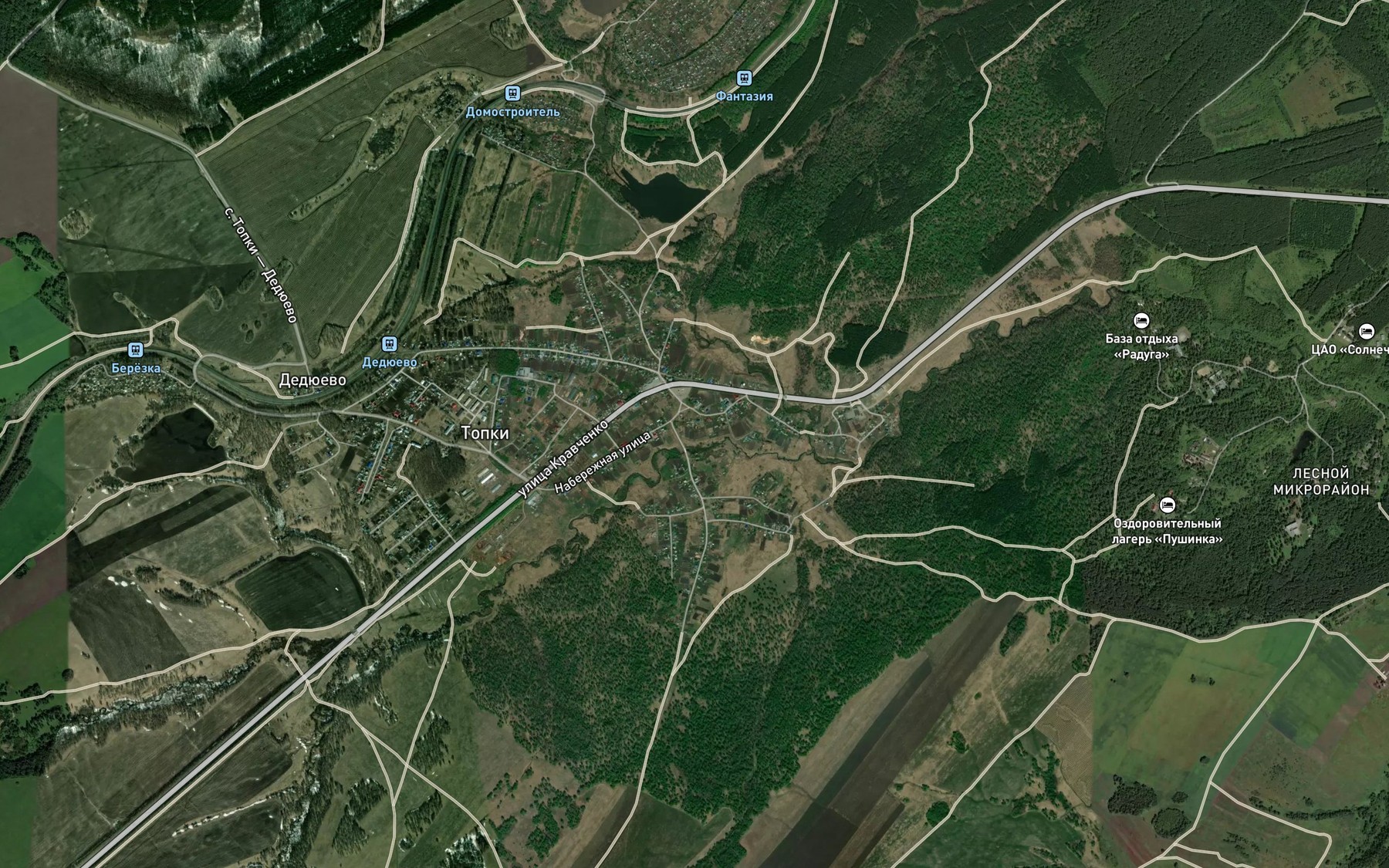 Satellite map of the Malaya Topkaya