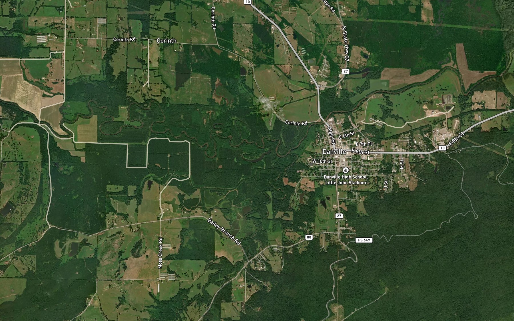 Satellite map of the Cowger Lake