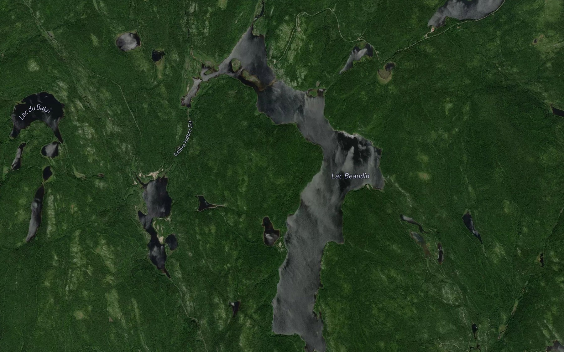 Satellite map of the Lac Beaudin