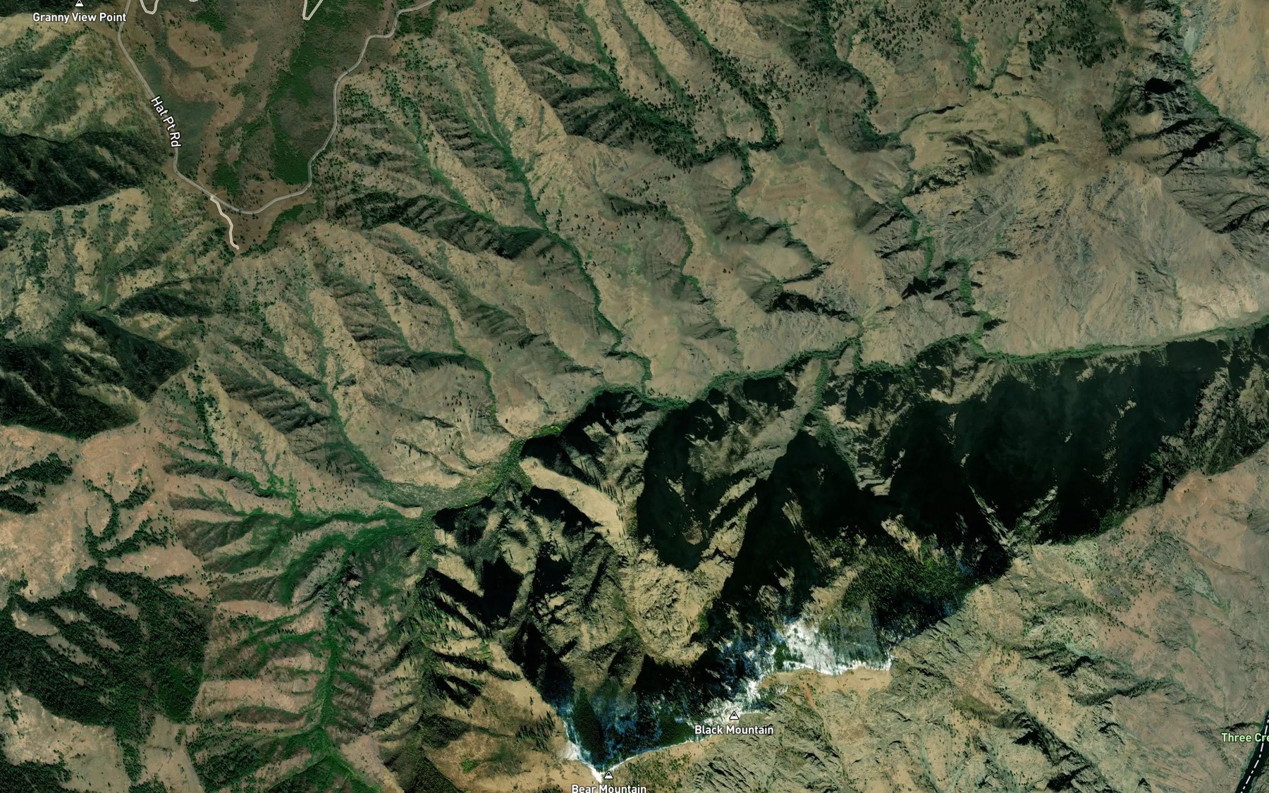 Satellite map of the Big Creek