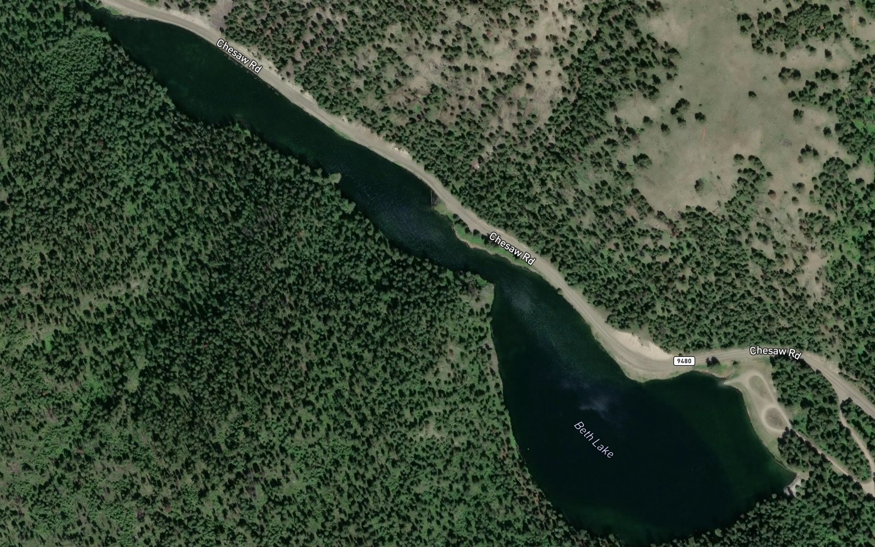 Satellite map of the Beth Lake