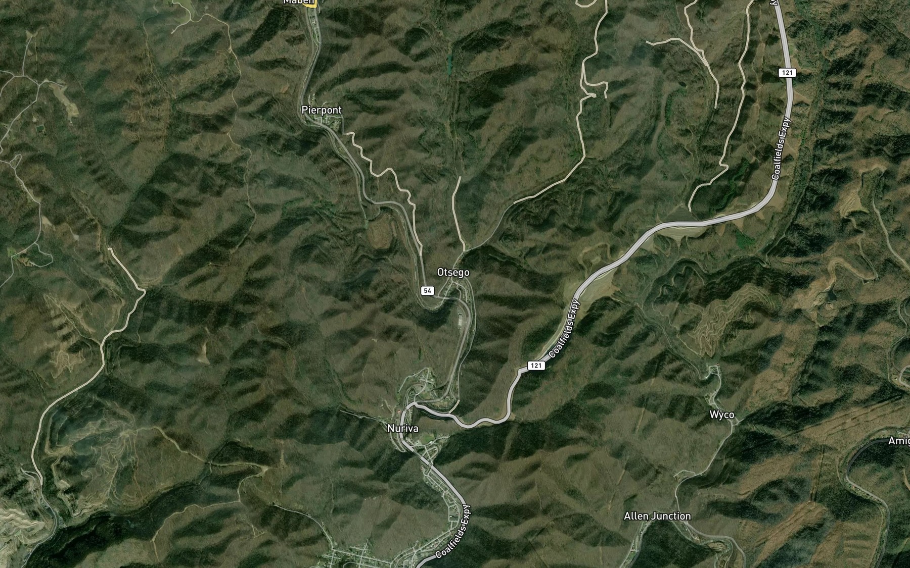 Satellite map of the Cedar Creek