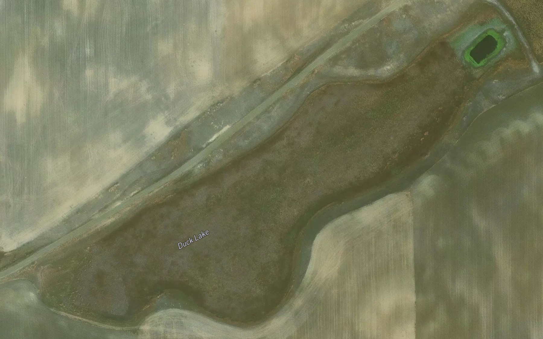 Satellite map of the Duck Lake