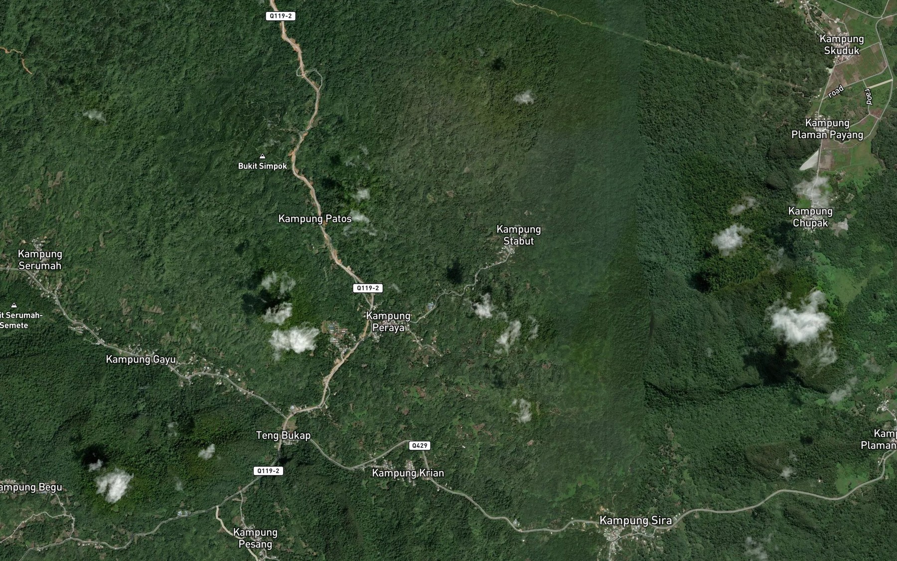 Satellite map of the Sungai Bayo