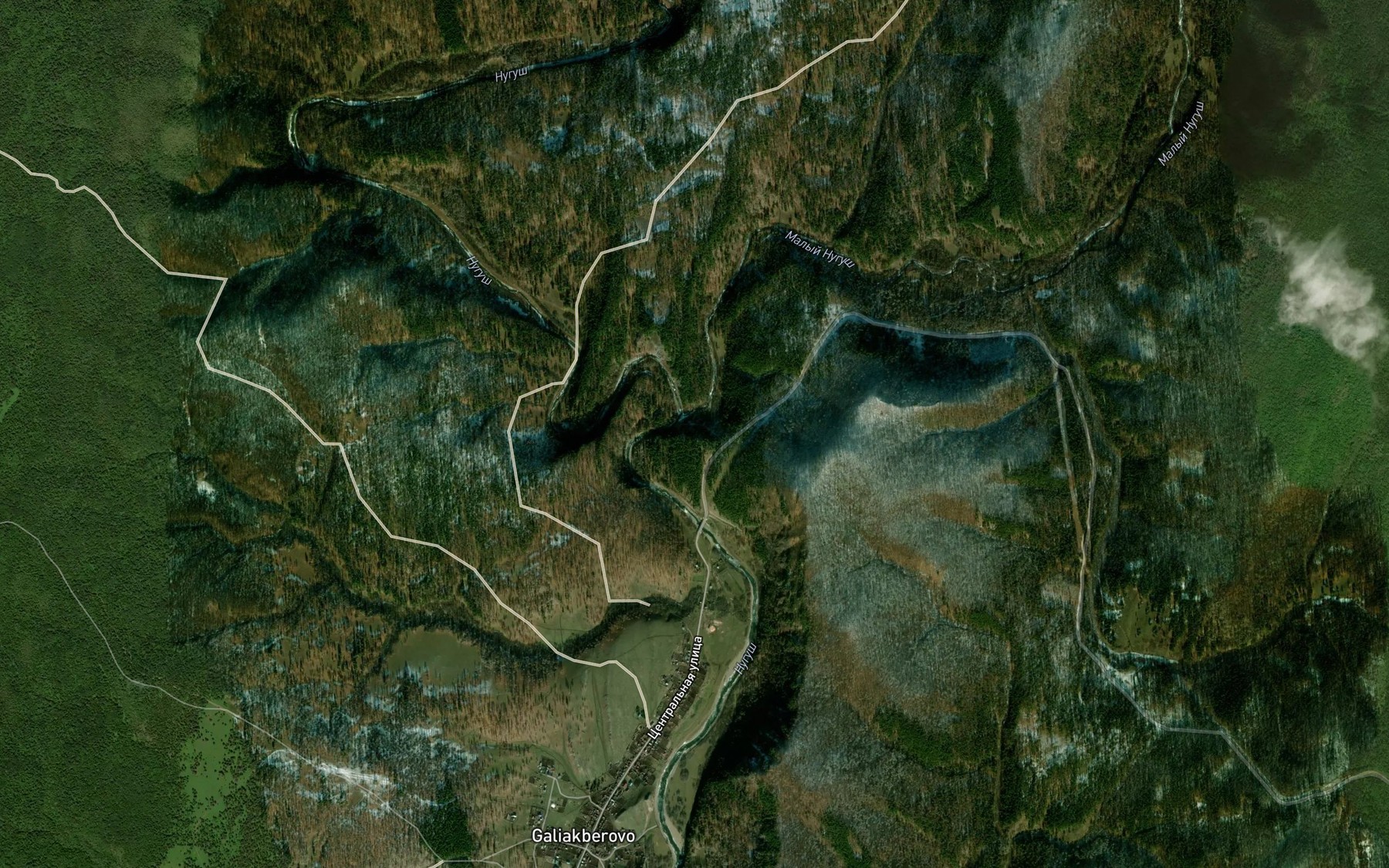 Satellite map of the Malyy Nugush