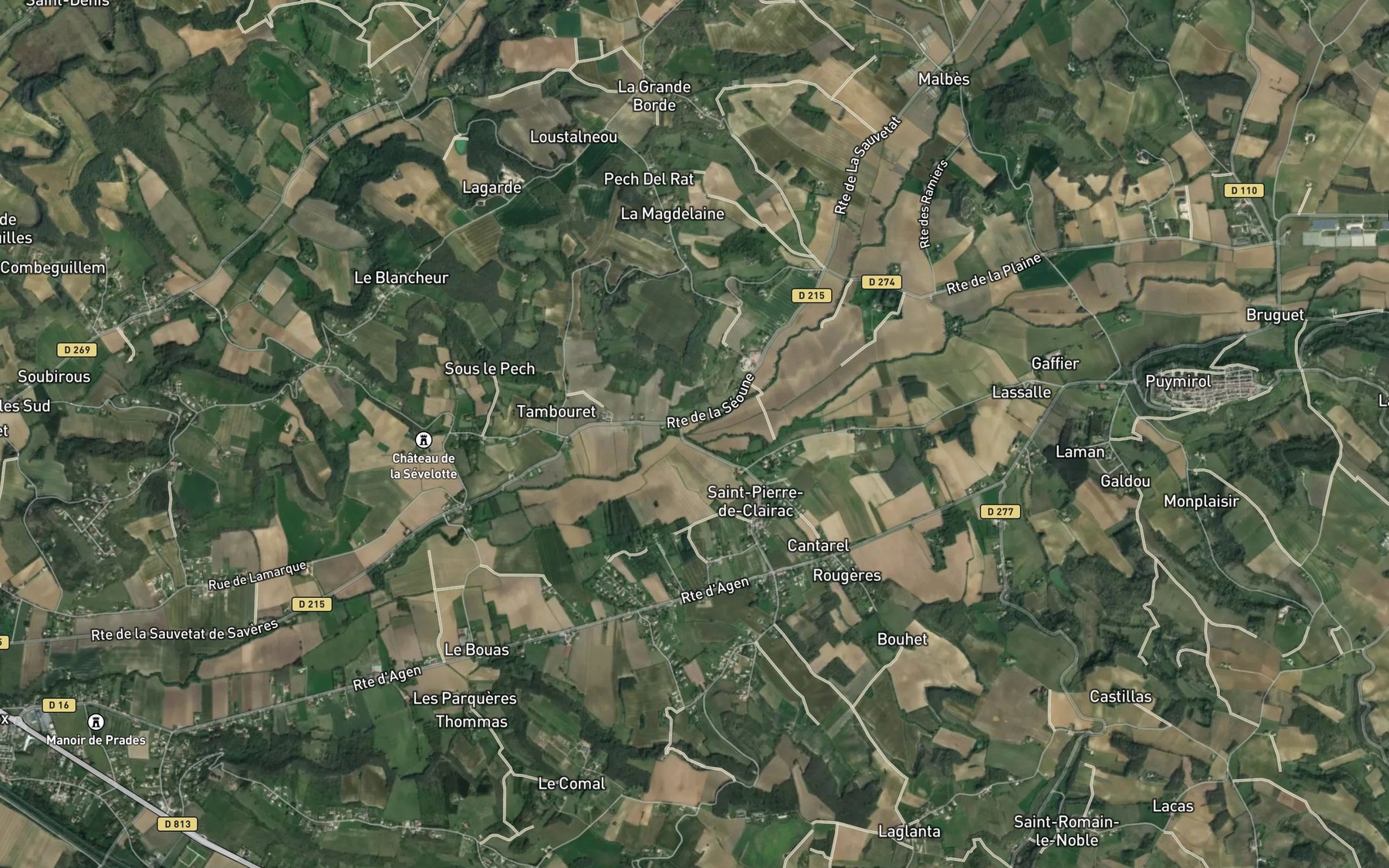 Satellite map of the Petite Seoune