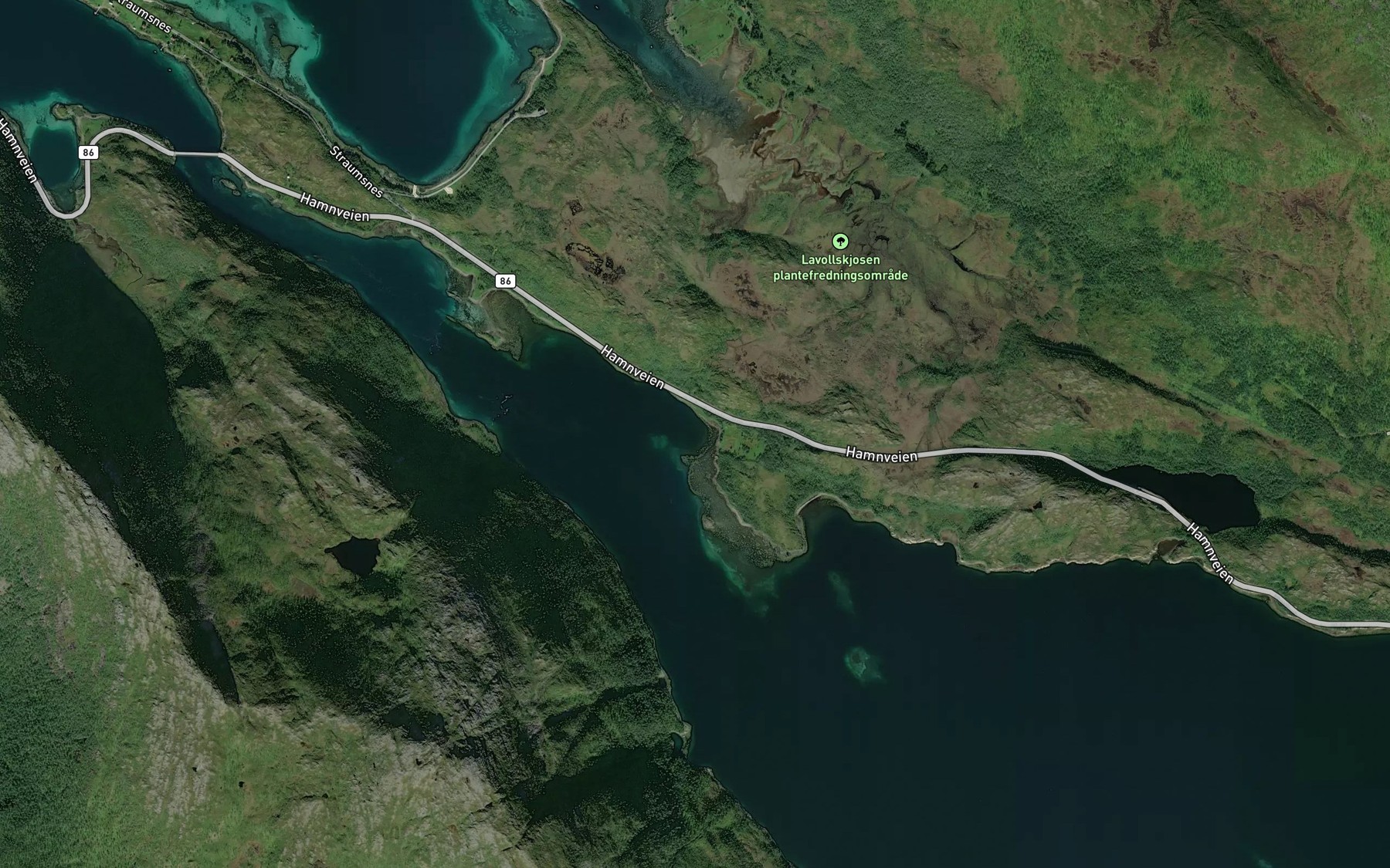 Satellite map of the Ytre Breivika