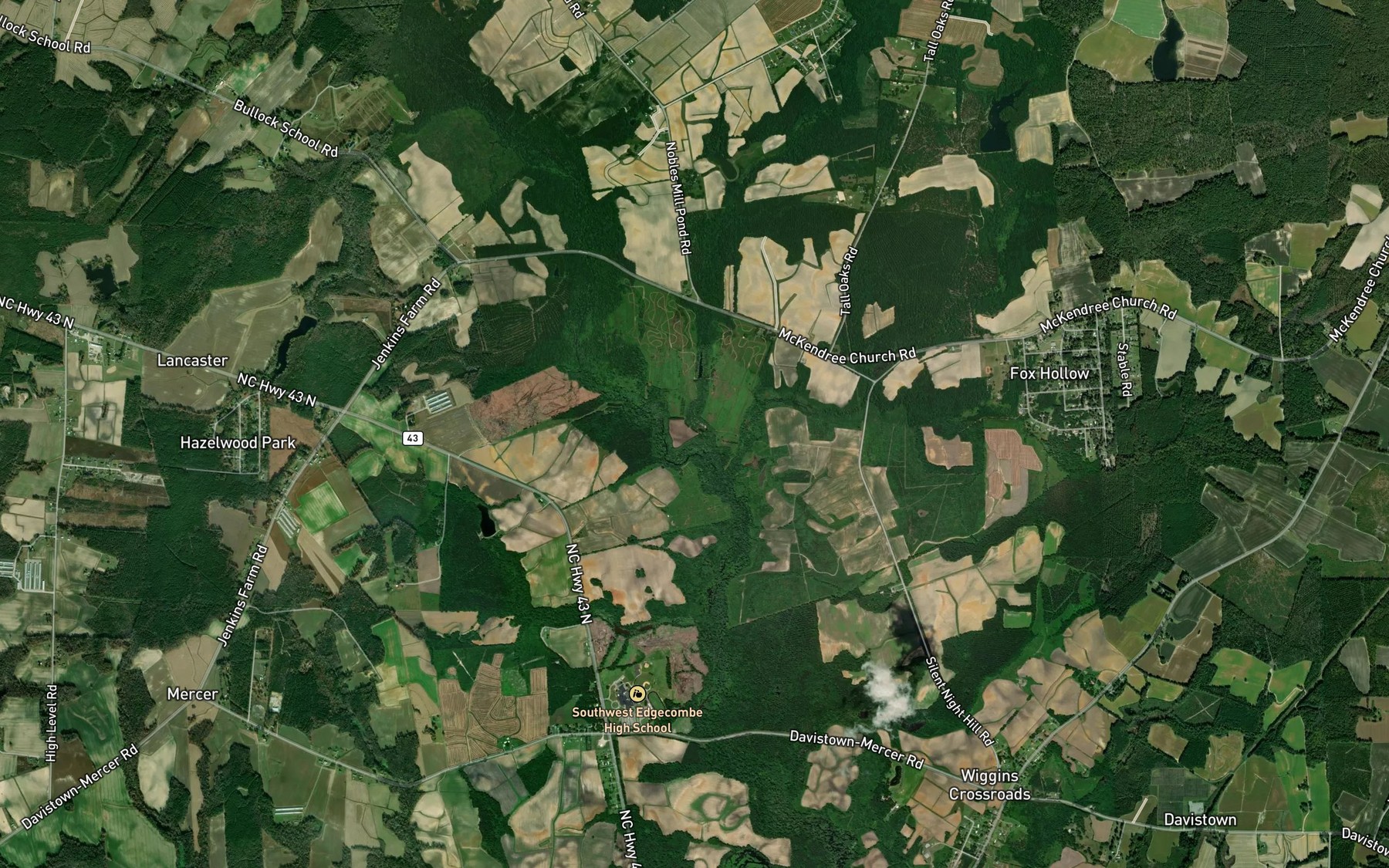 Satellite map of the Sasnett Mill Branch