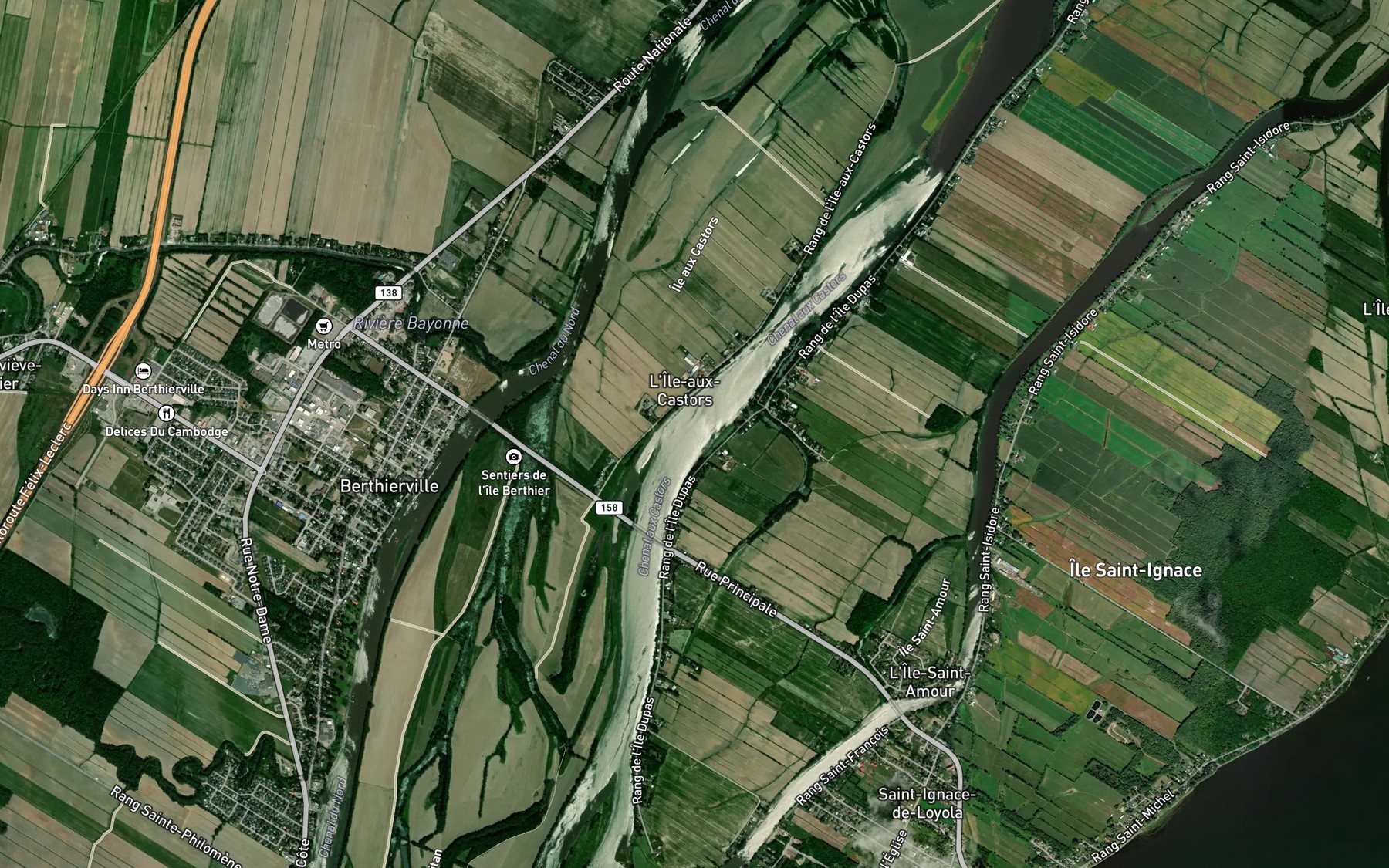 Satellite map of the Chenal aux Castors