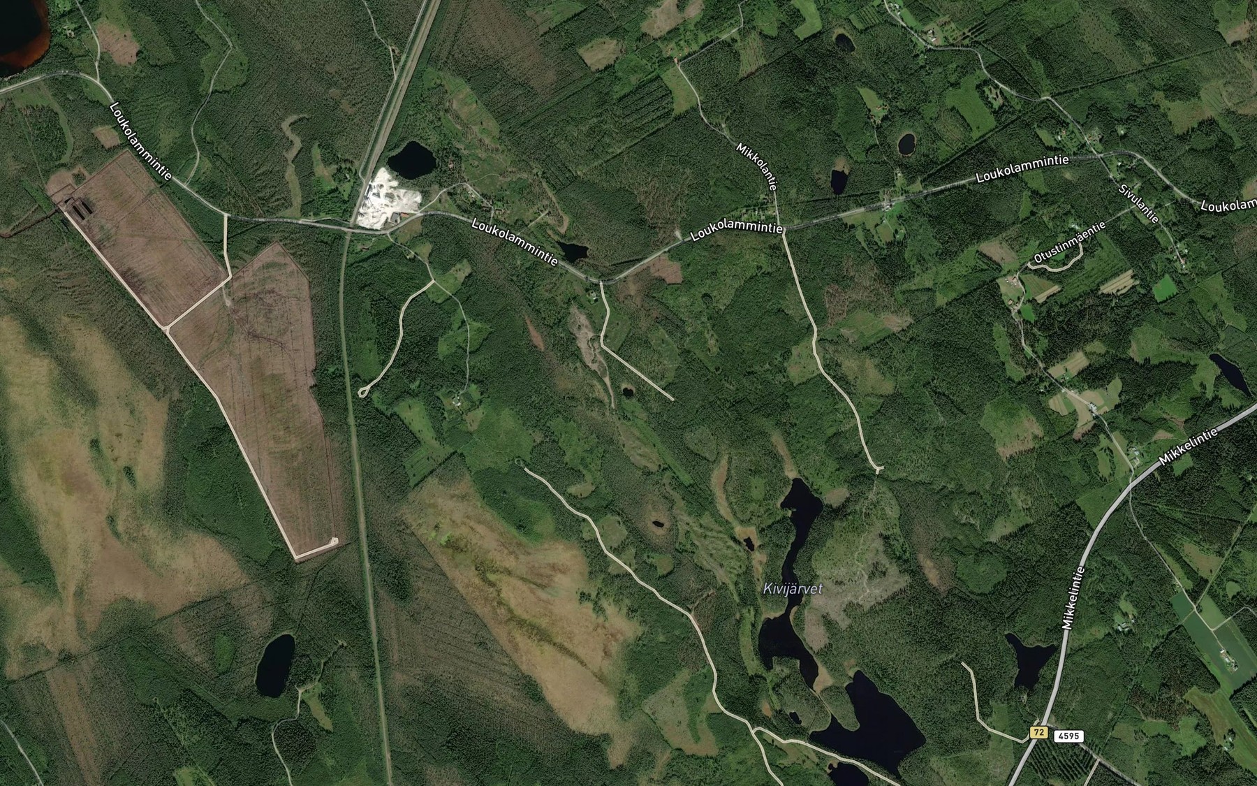 Satellite map of the Mokkosenlampi