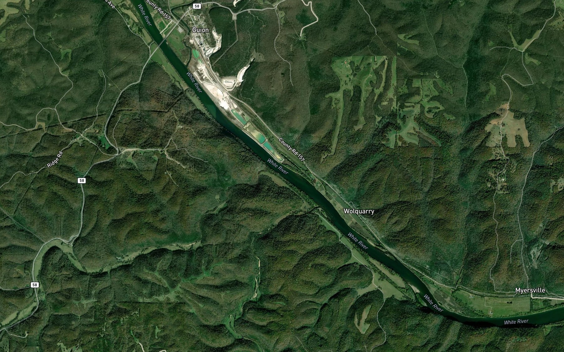 Satellite map of the Dry Creek