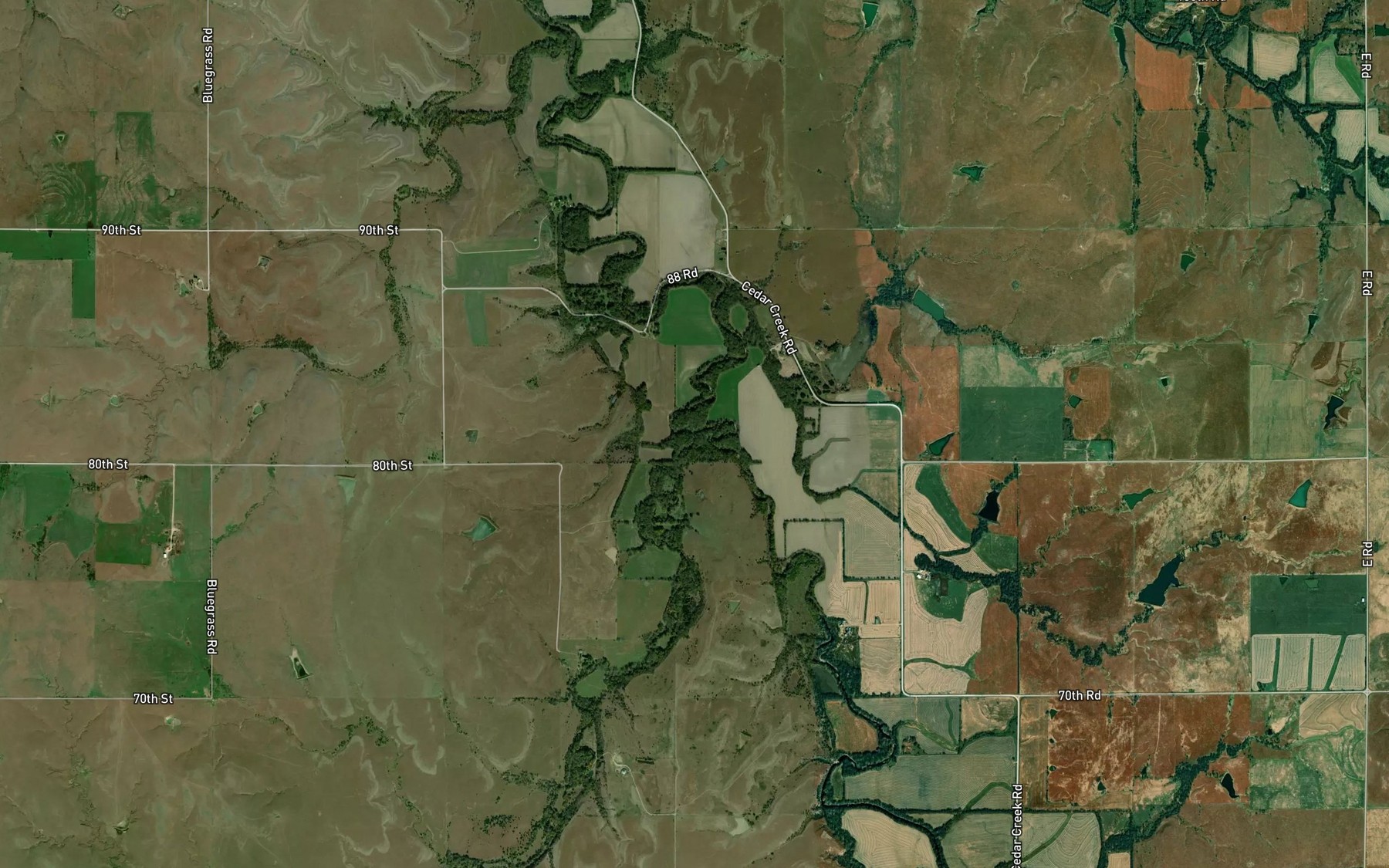 Satellite map of the Turkey Creek