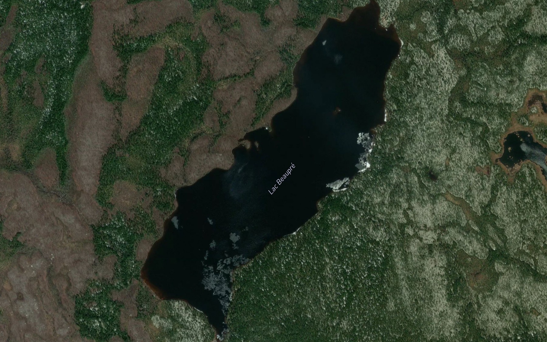 Satellite map of the Lac Beaupre