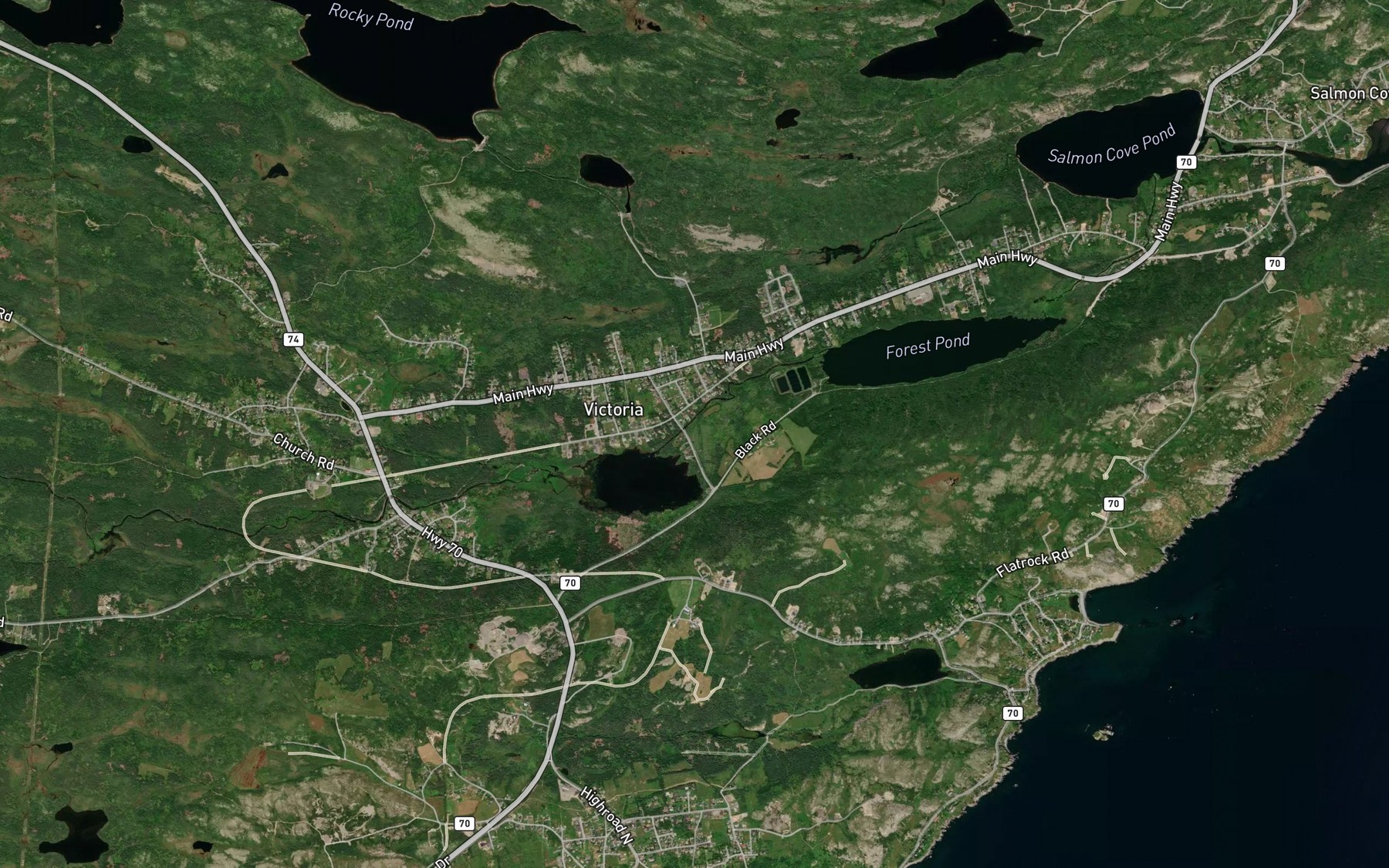 Satellite map of the Beaver Pond