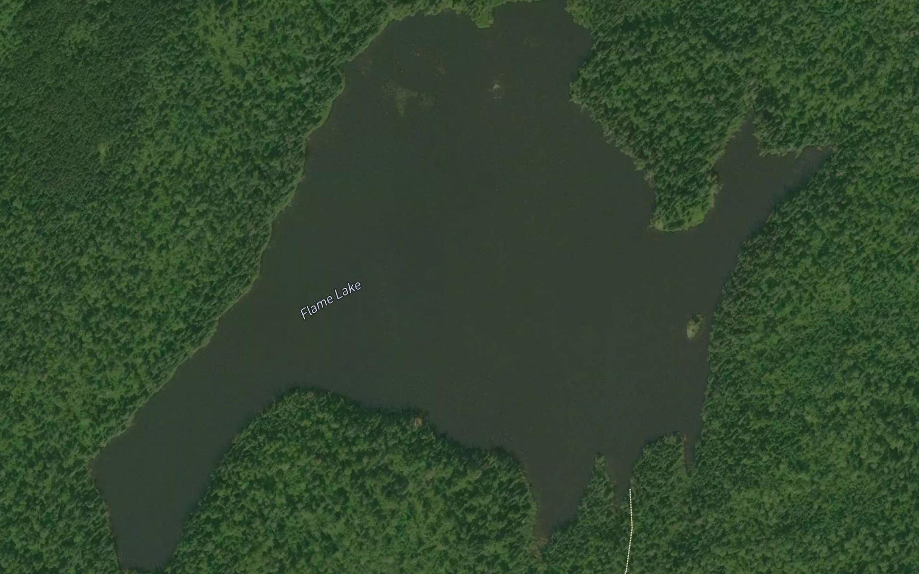 Satellite map of the Flame Lake