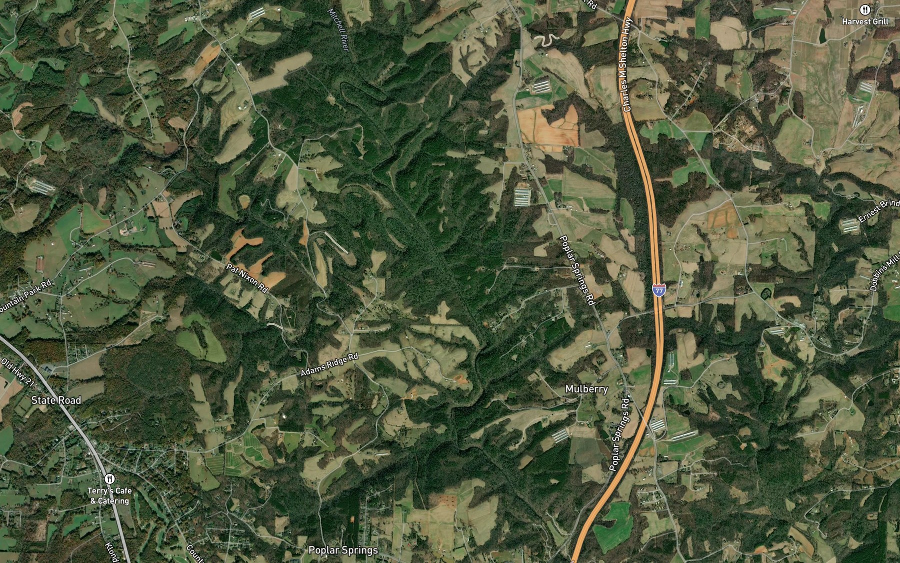 Satellite map of the South Fork Mitchell River