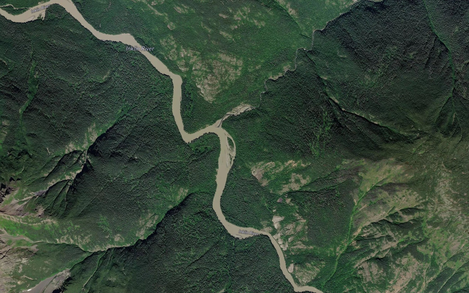 Satellite map of the Yeth Creek