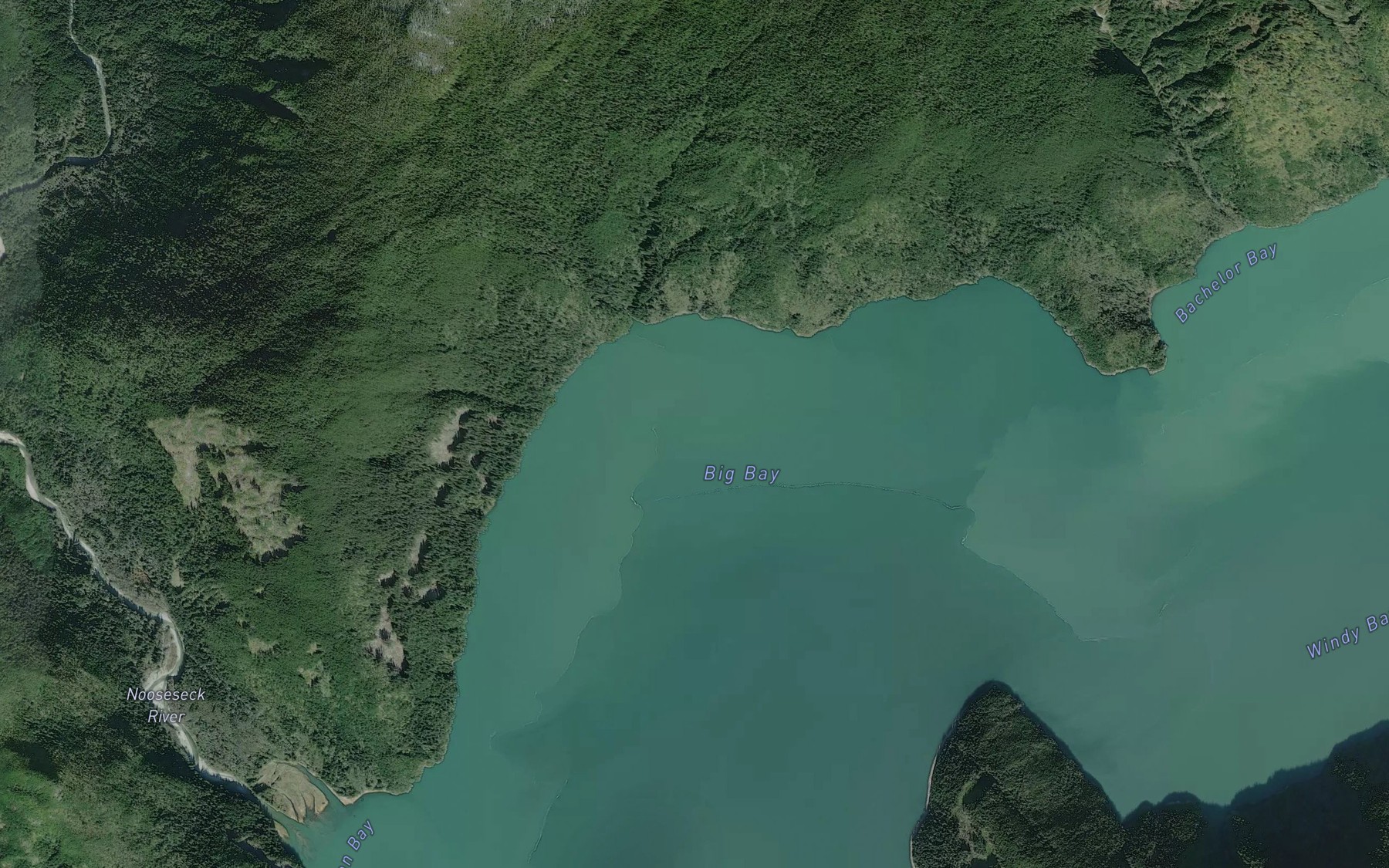 Satellite map of the Big Bay