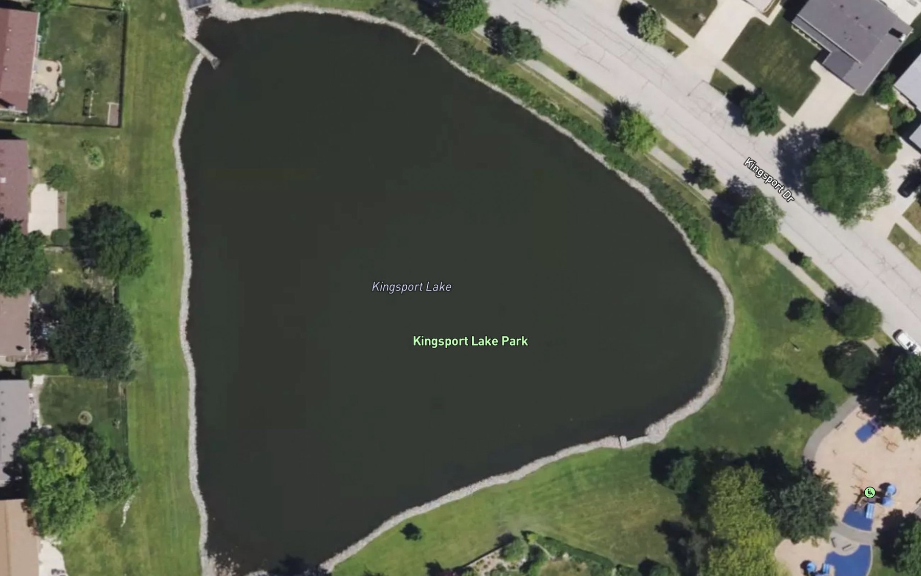 Satellite map of the Kingsport Lake