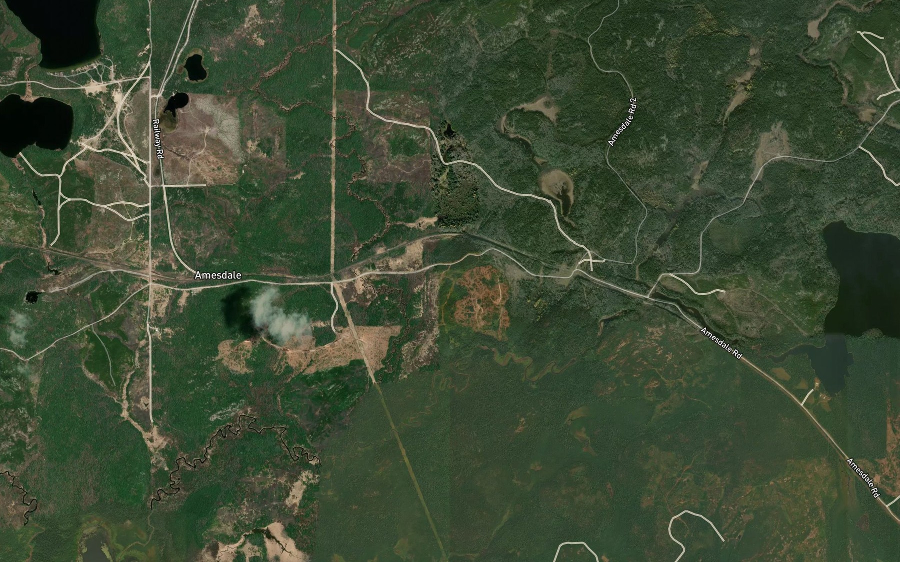 Satellite map of the Pelican Creek