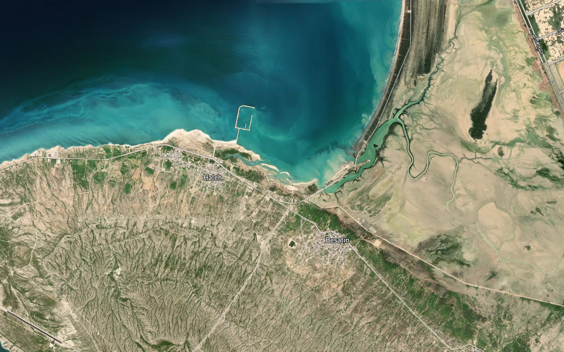 Satellite map of the Khowr-e Haleh