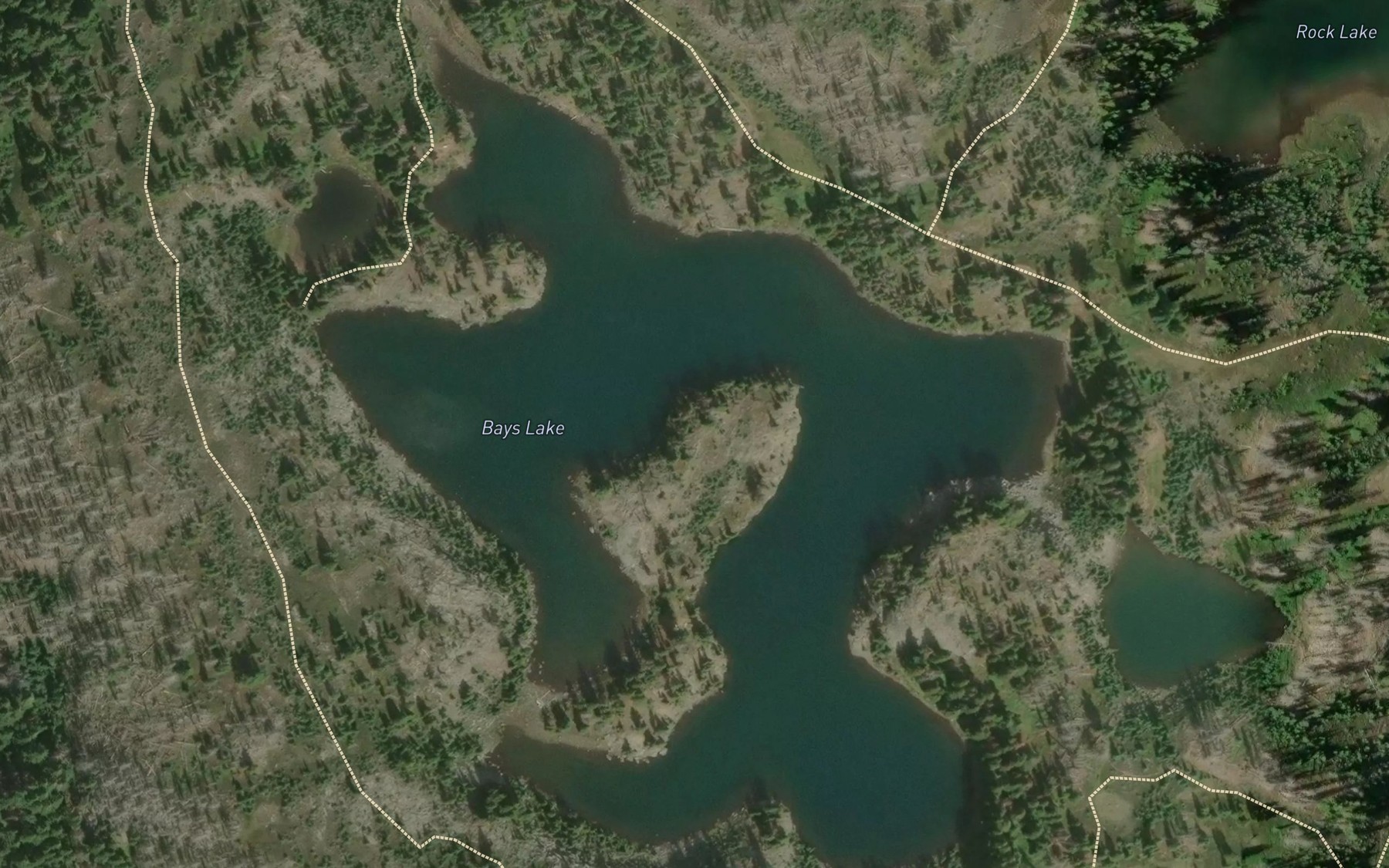 Satellite map of the Bays Lake