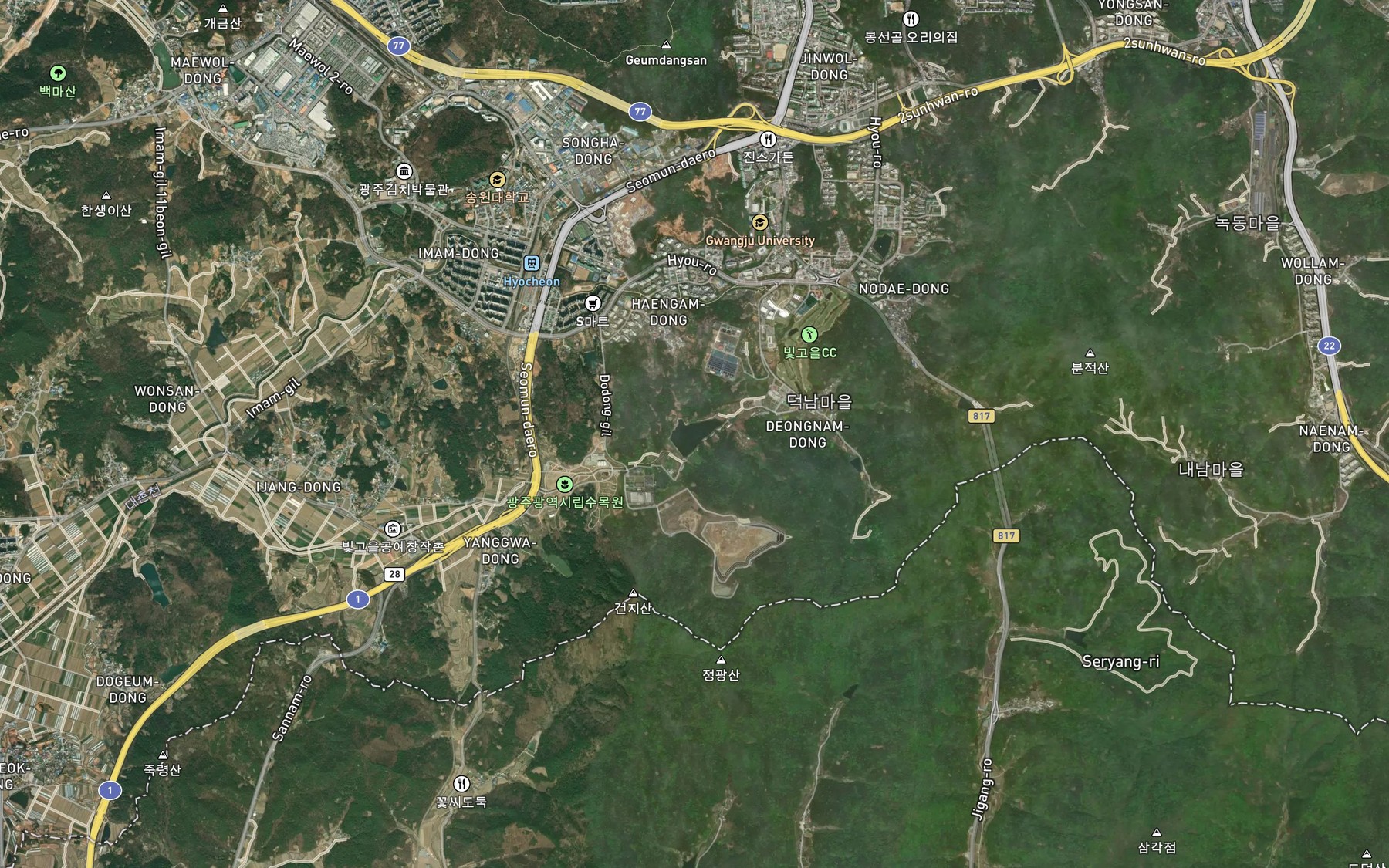 Satellite map of the Hyangdeungje
