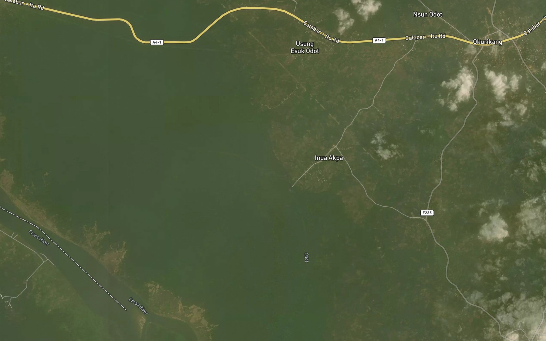 Satellite map of the Okpokong