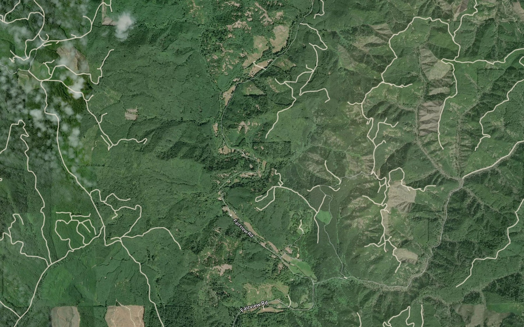 Satellite map of the Whitley Creek