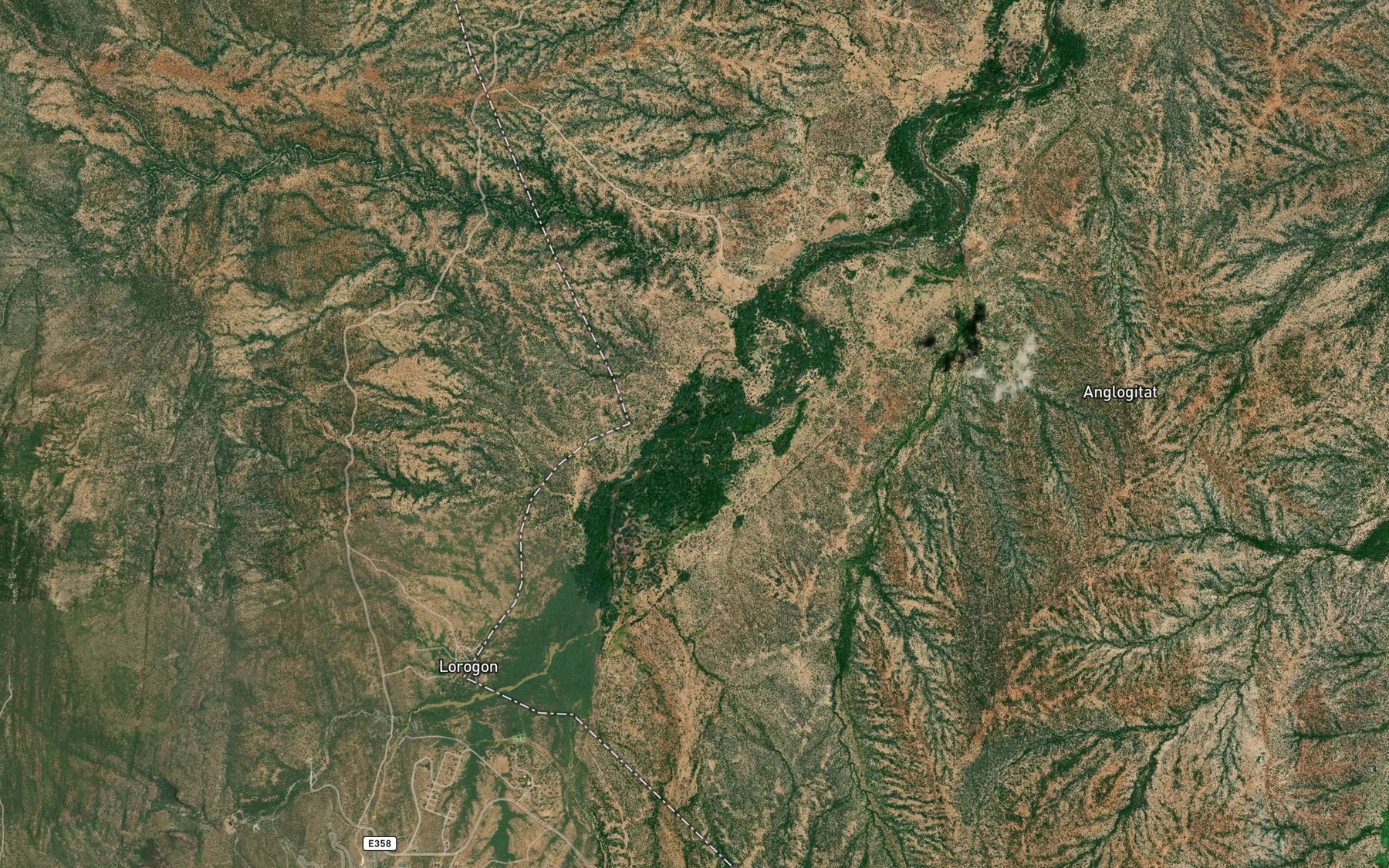 Satellite map of the Tugha
