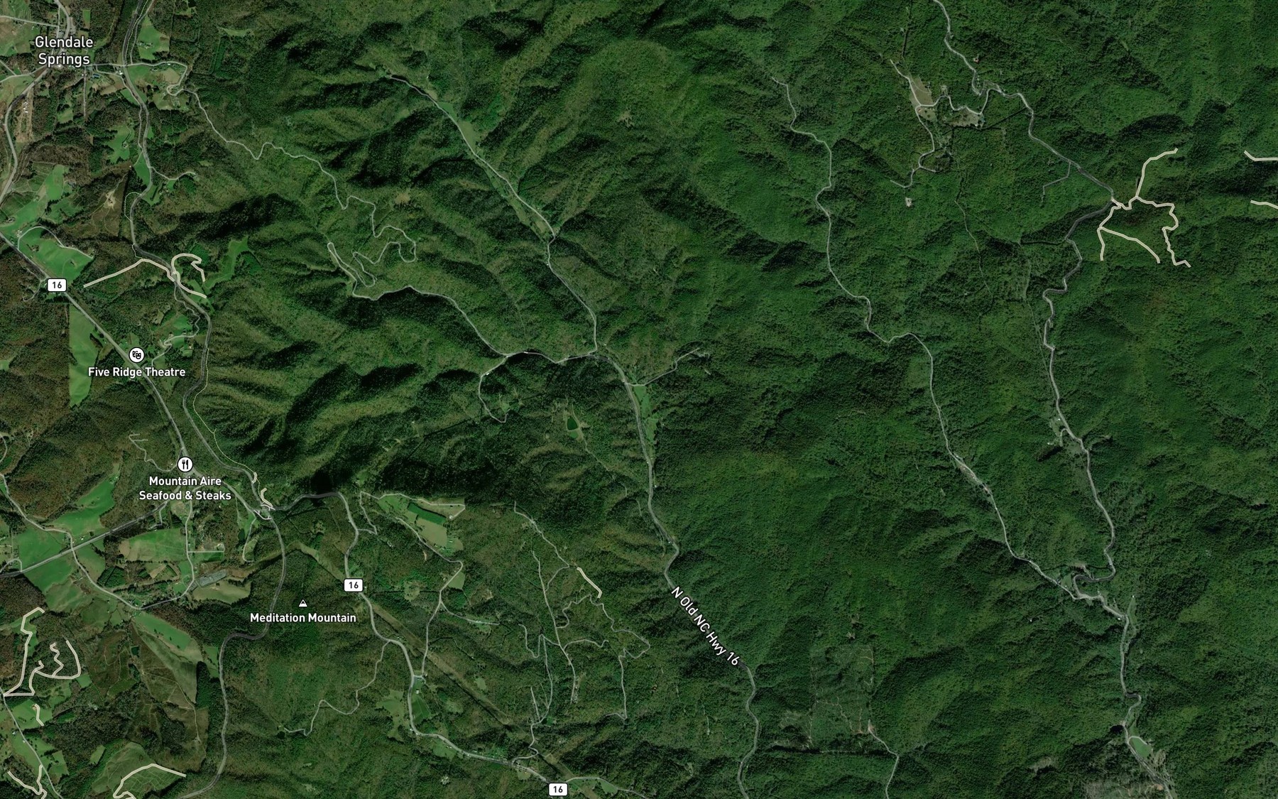Satellite map of the Roten Creek