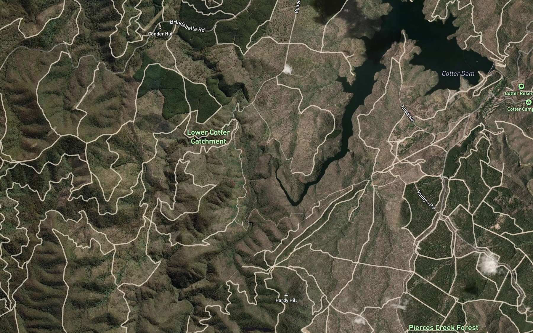 Satellite map of the Condor Creek