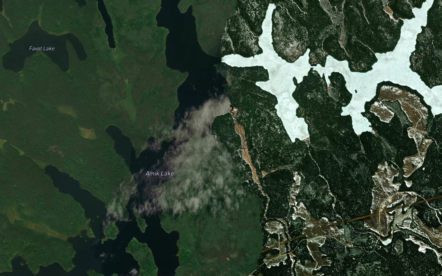 Satellite map of the Lard Creek