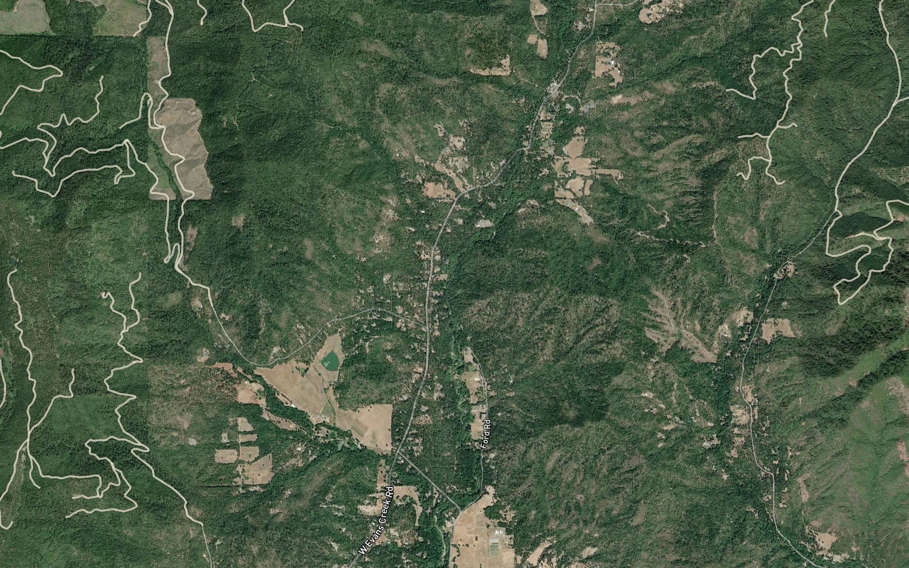 Satellite map of the Ladies Creek