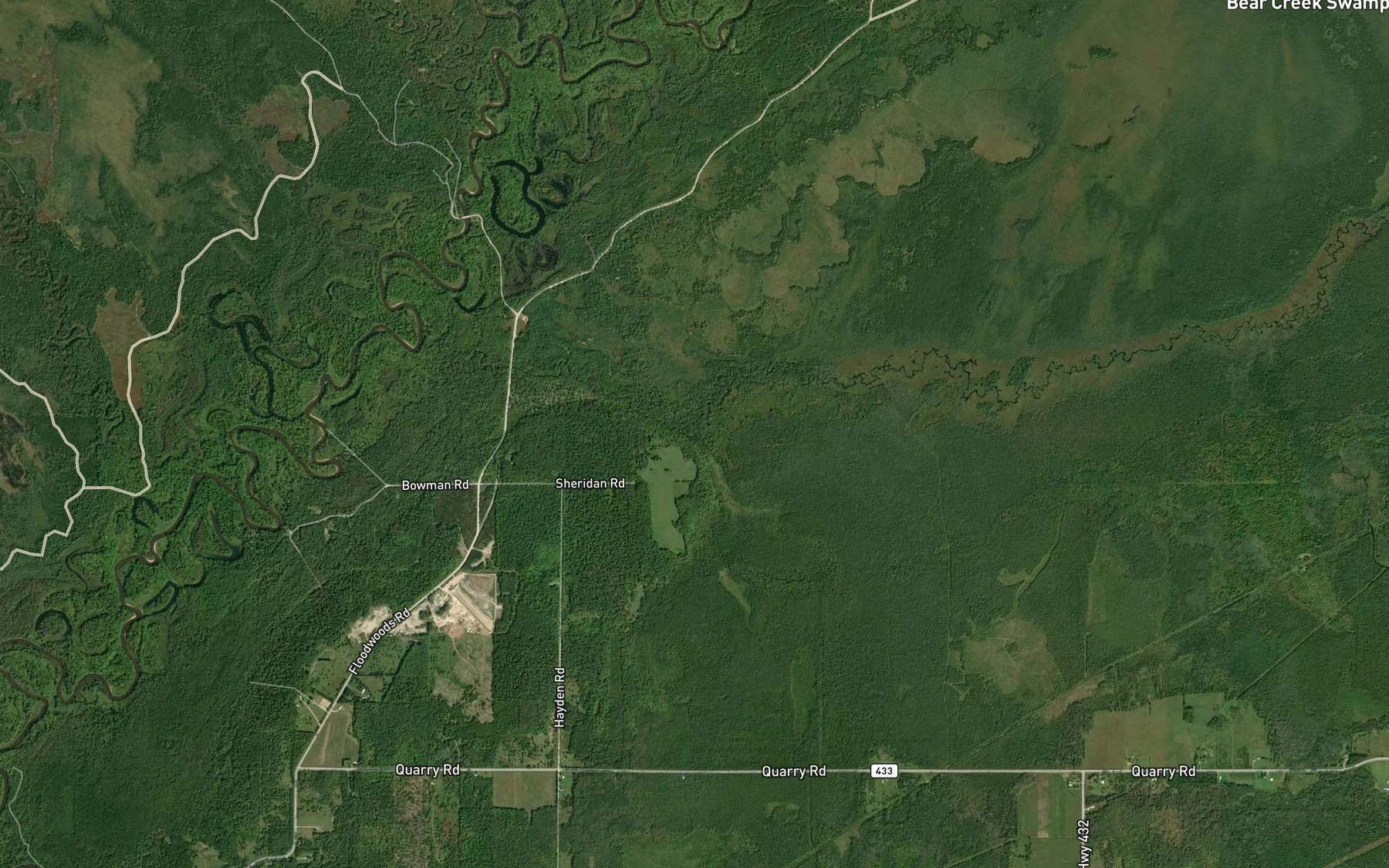 Satellite map of the Cub Bear Creek