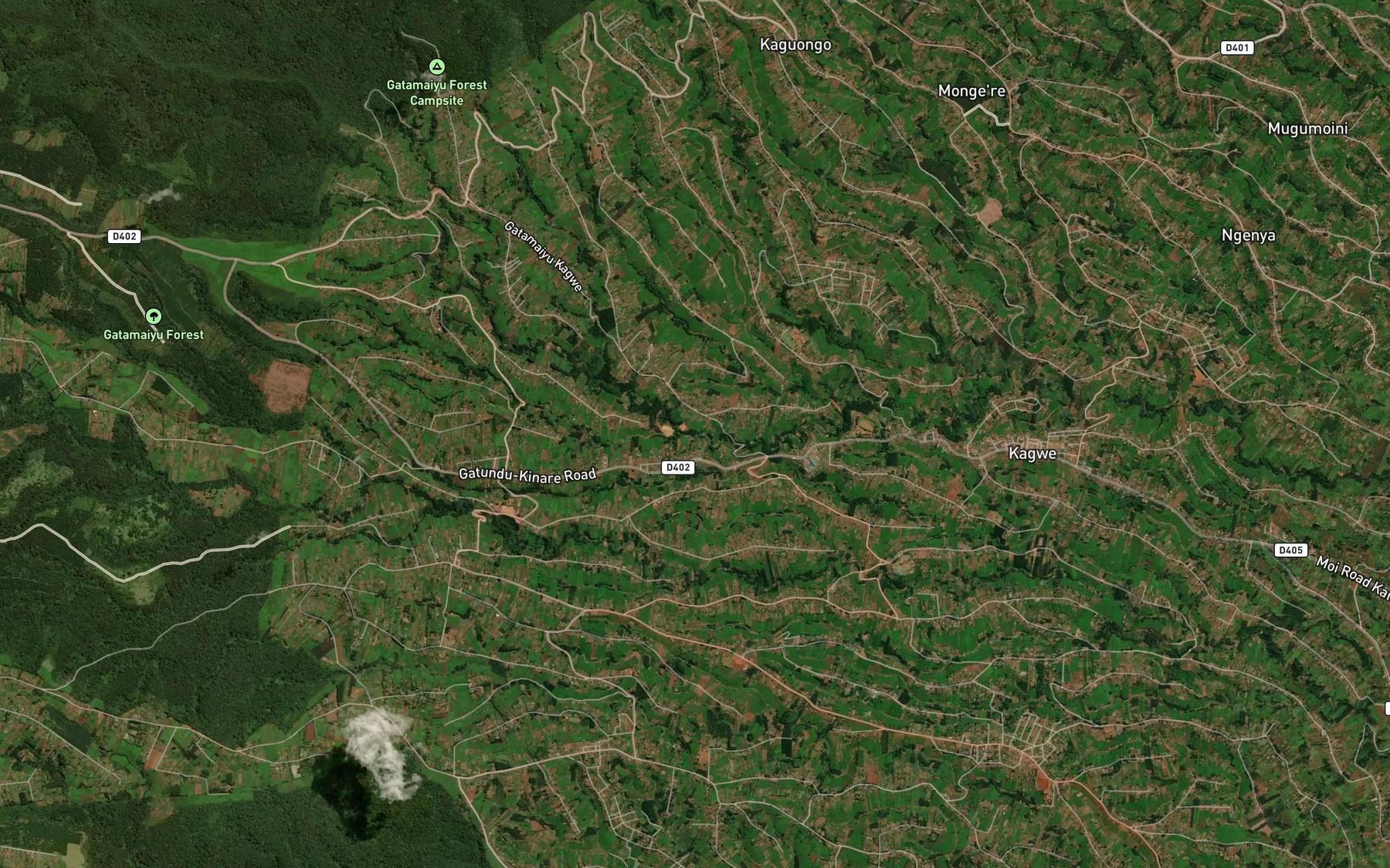 Satellite map of the Kamugu