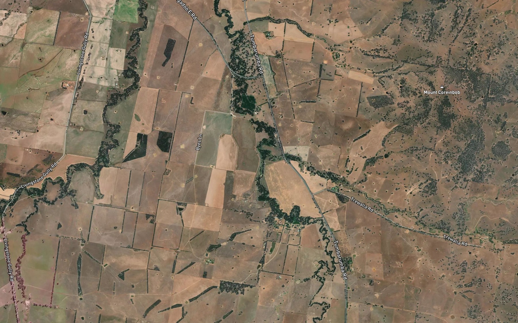 Satellite map of the Tooles Creek