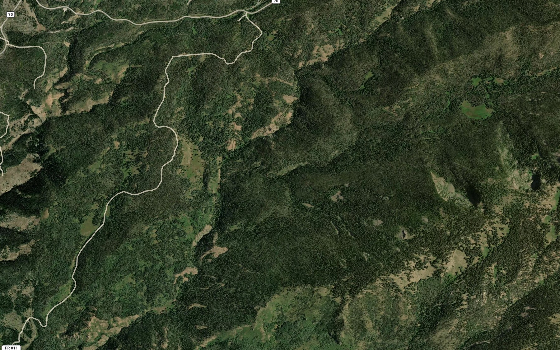 Satellite map of the Aspen Creek