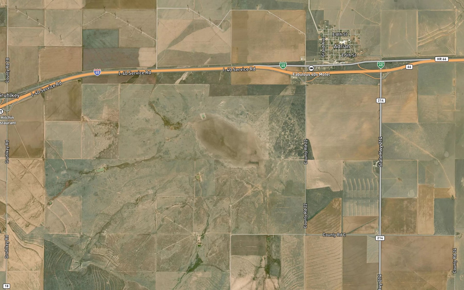 Satellite map of the Rock Lake