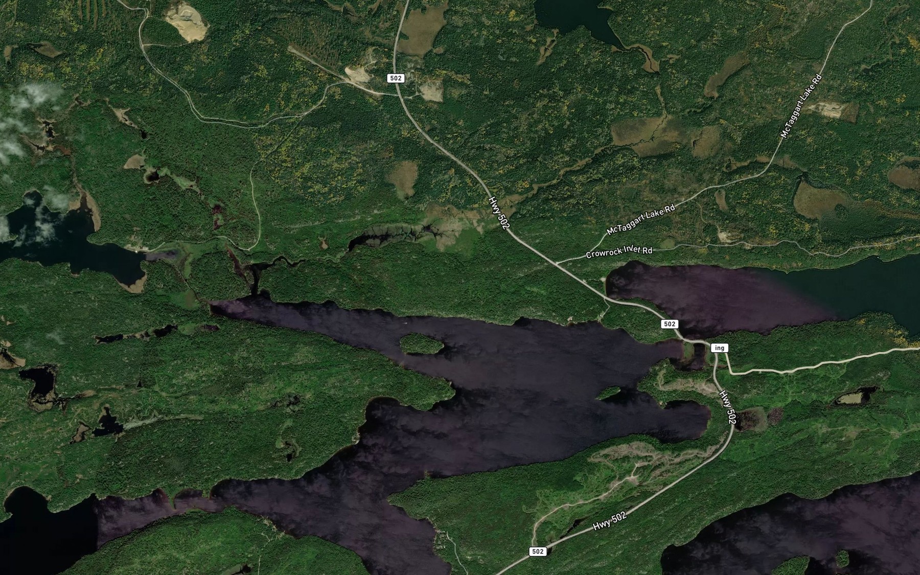 Satellite map of the Black Sturgeon Bay