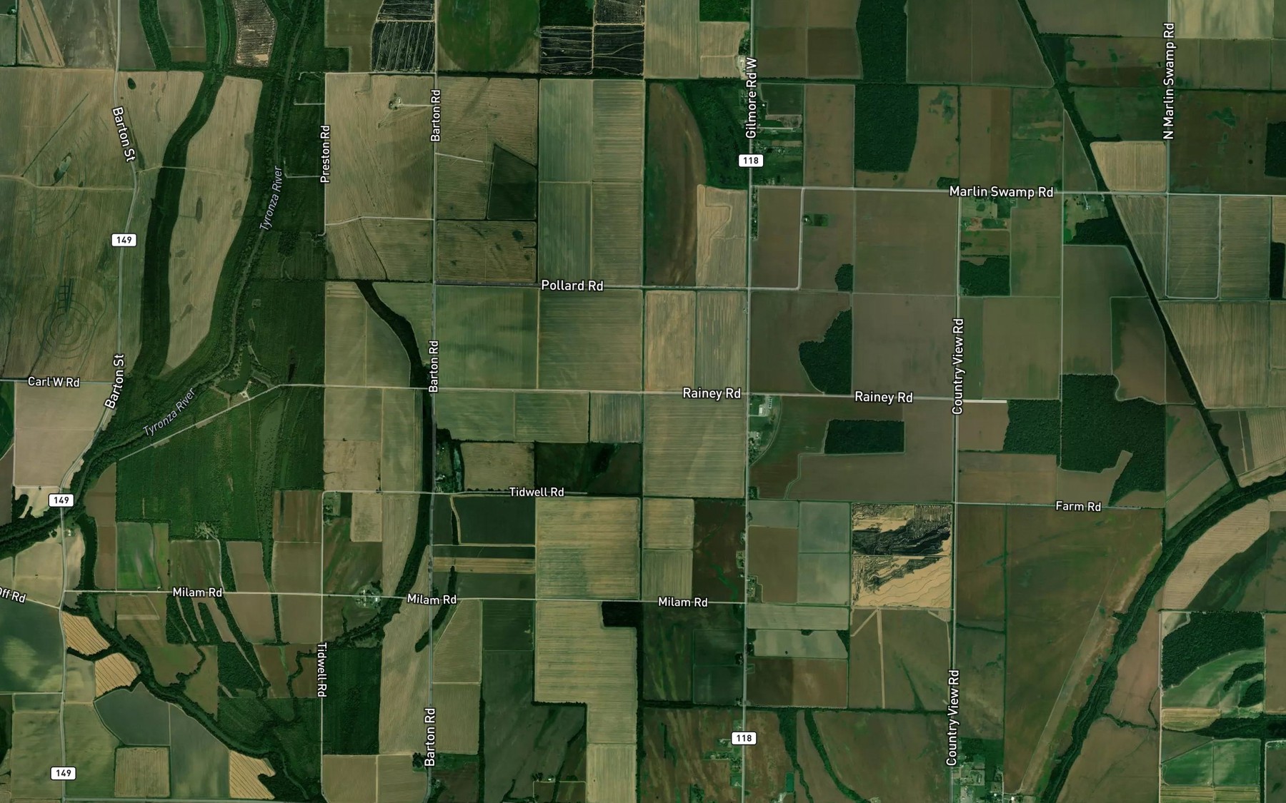 Satellite map of the Ditch Number 13
