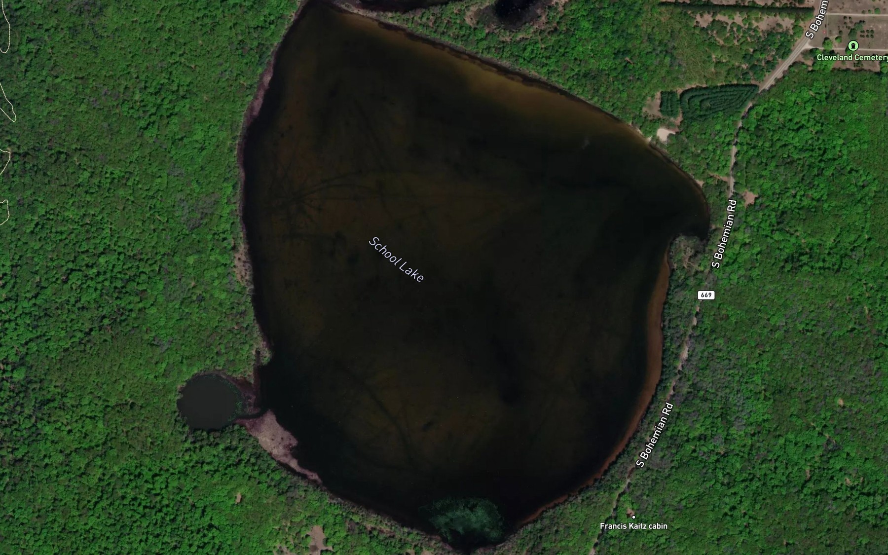 Satellite map of the School Lake