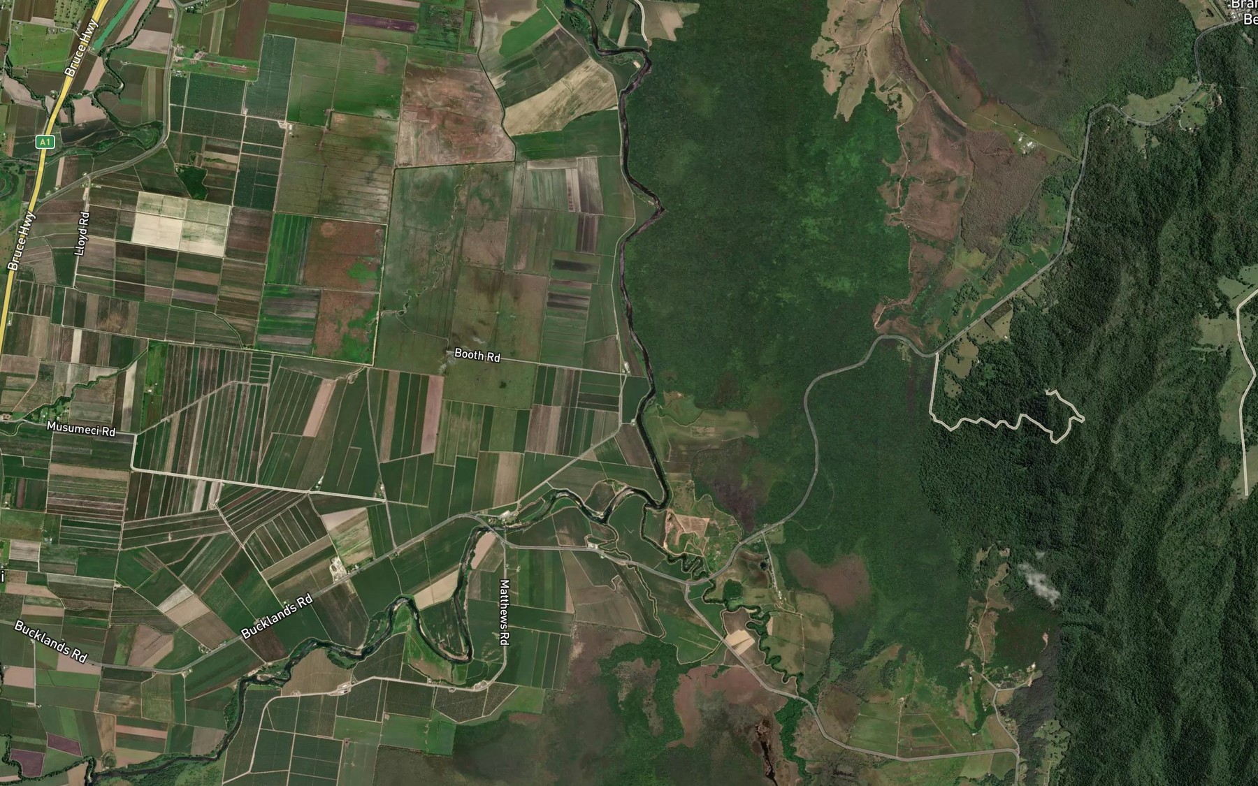 Satellite map of the Alice River